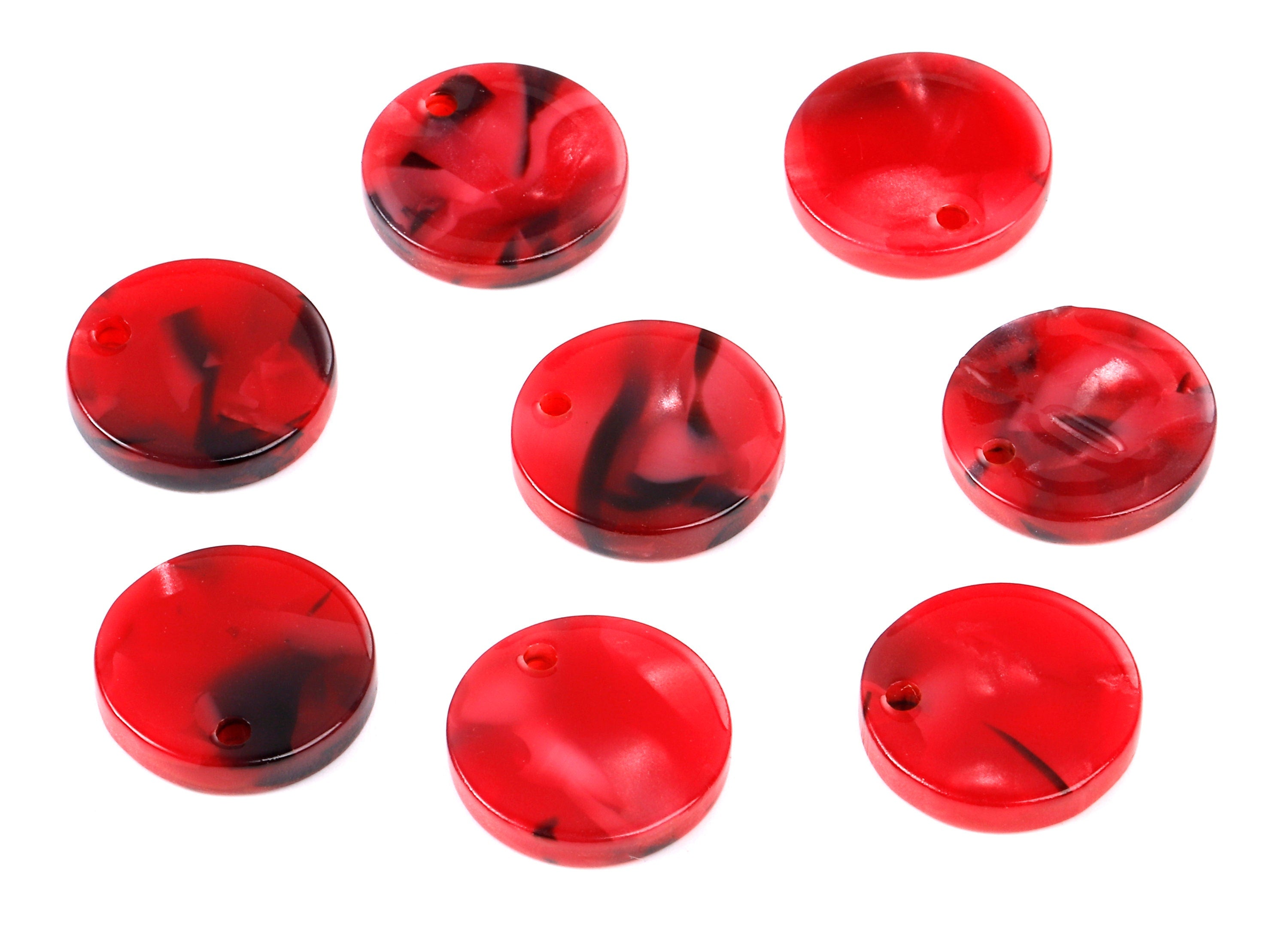 Acetate Round Charms - Round Earrings and Pendant - Earring Findings - Jewelry Supplies - Color Code: A56 - 14.5x14.5x2.5mm - AC1064-A56 - DOMEDBAZAAR