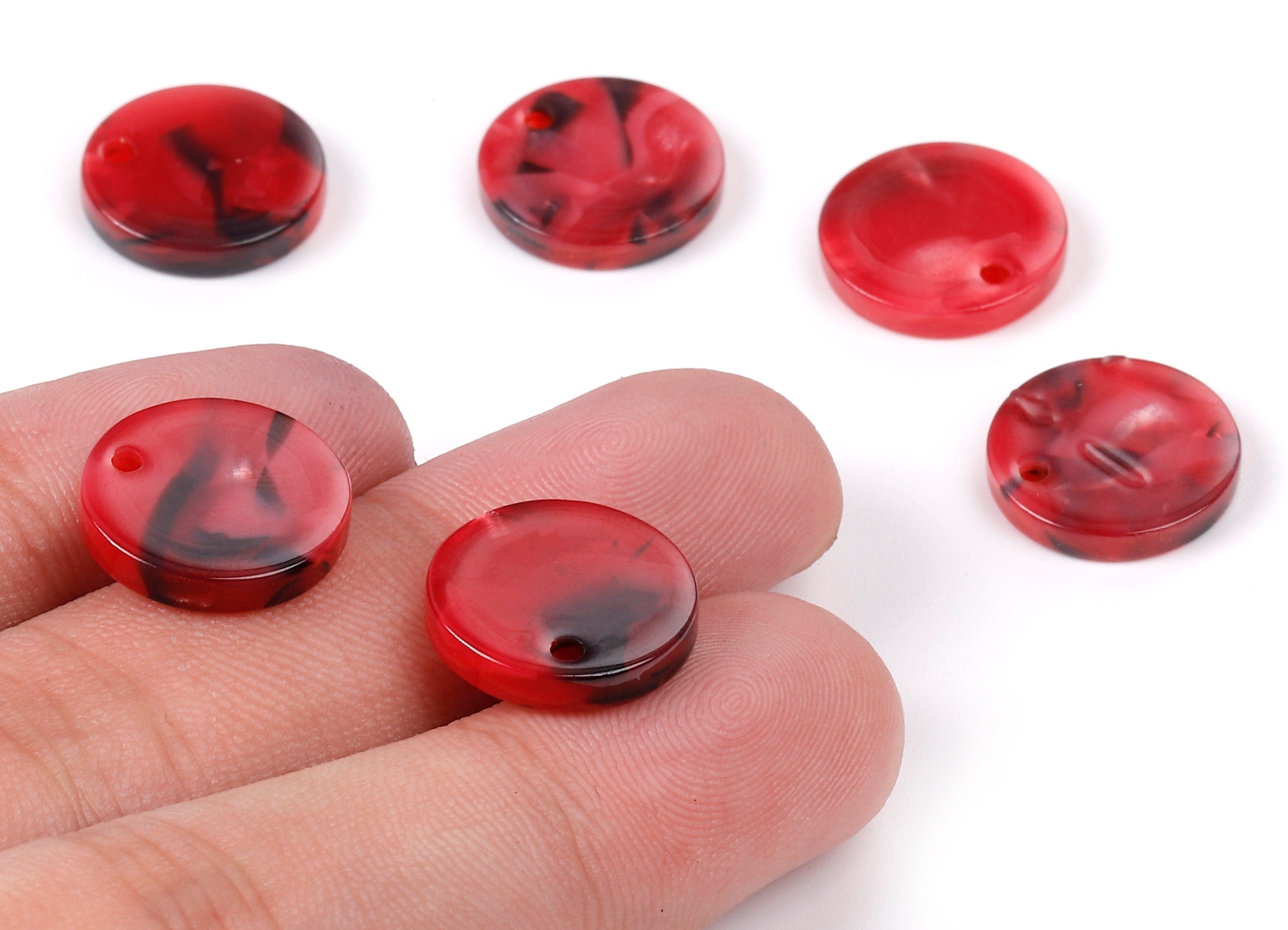 Acetate Round Charms - Round Earrings and Pendant - Earring Findings - Jewelry Supplies - Color Code: A56 - 14.5x14.5x2.5mm - AC1064-A56 - DOMEDBAZAAR