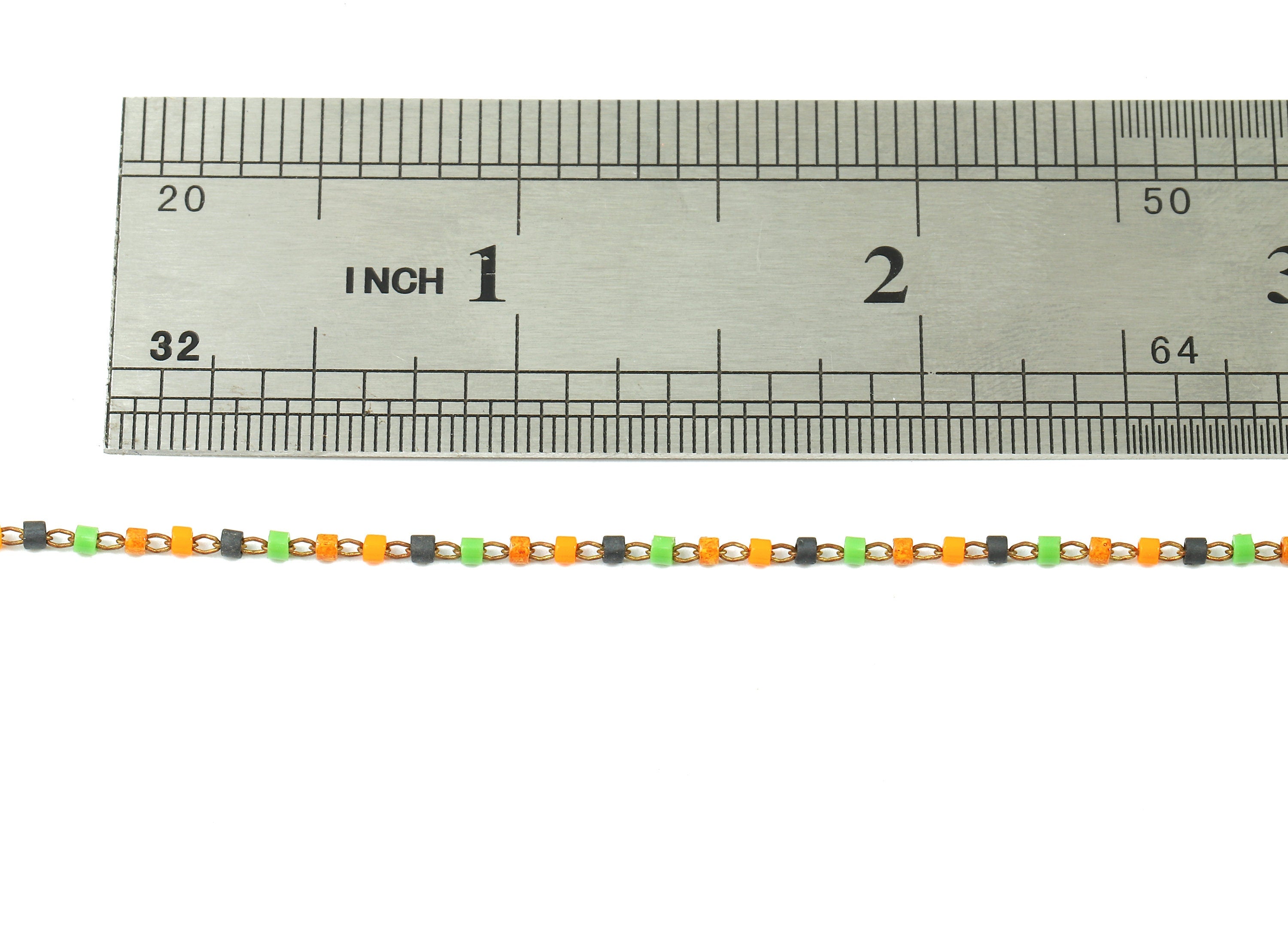 Toho Glass Beaded Chain - Seed Beads Chain - Toho Glass Bead - Stainless Steel - Jewelry Making Chain - 1.63mm x 1.44mm - TH1048 - DOMEDBAZAAR