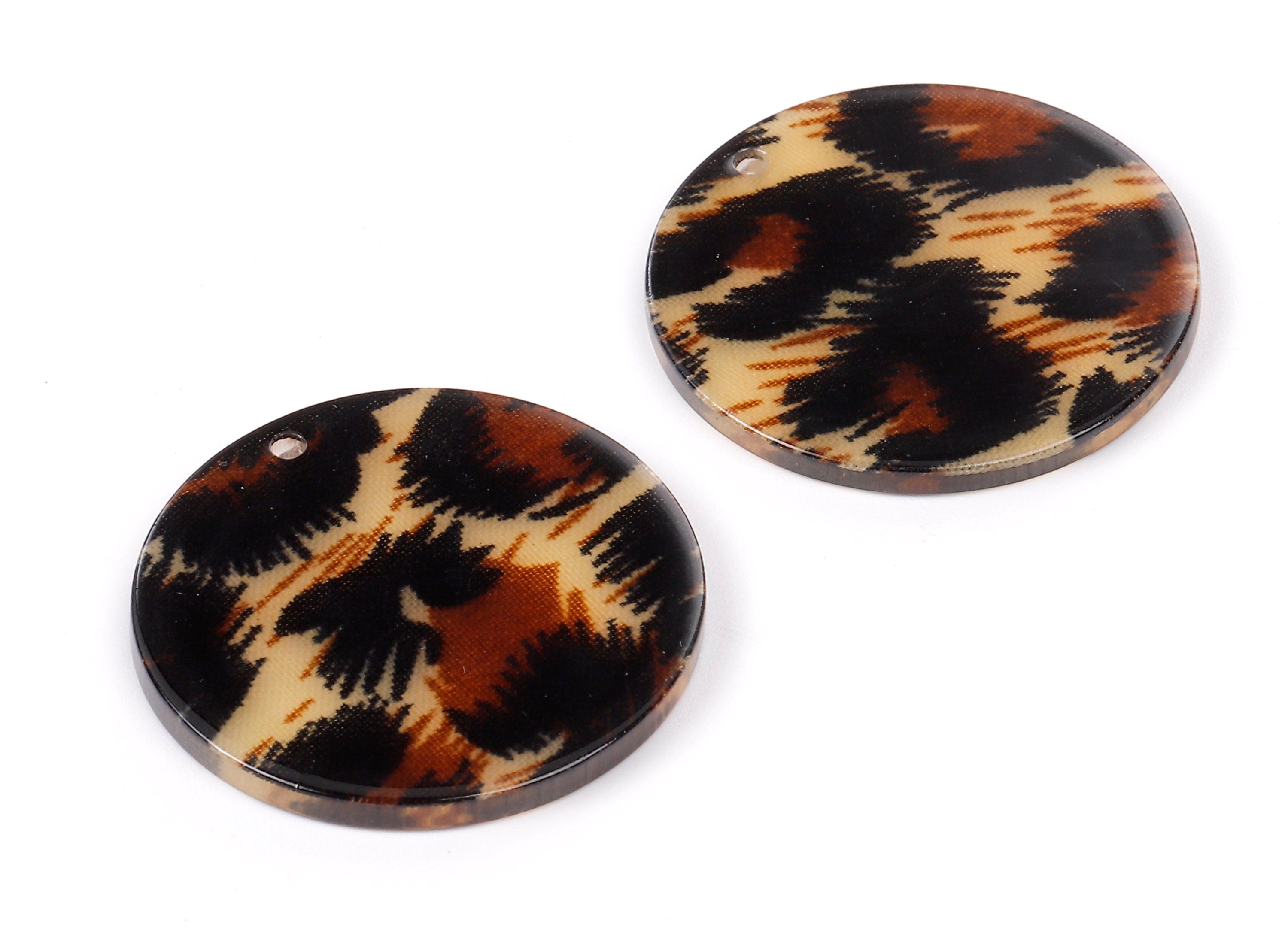 Acrylic Round Charms - Round Earring and Pendant - Earring Findings - Jewelry Supplies - Color Code: A129 - 30.77x30.77x2.11mm - AC1427-A129 - DOMEDBAZAAR