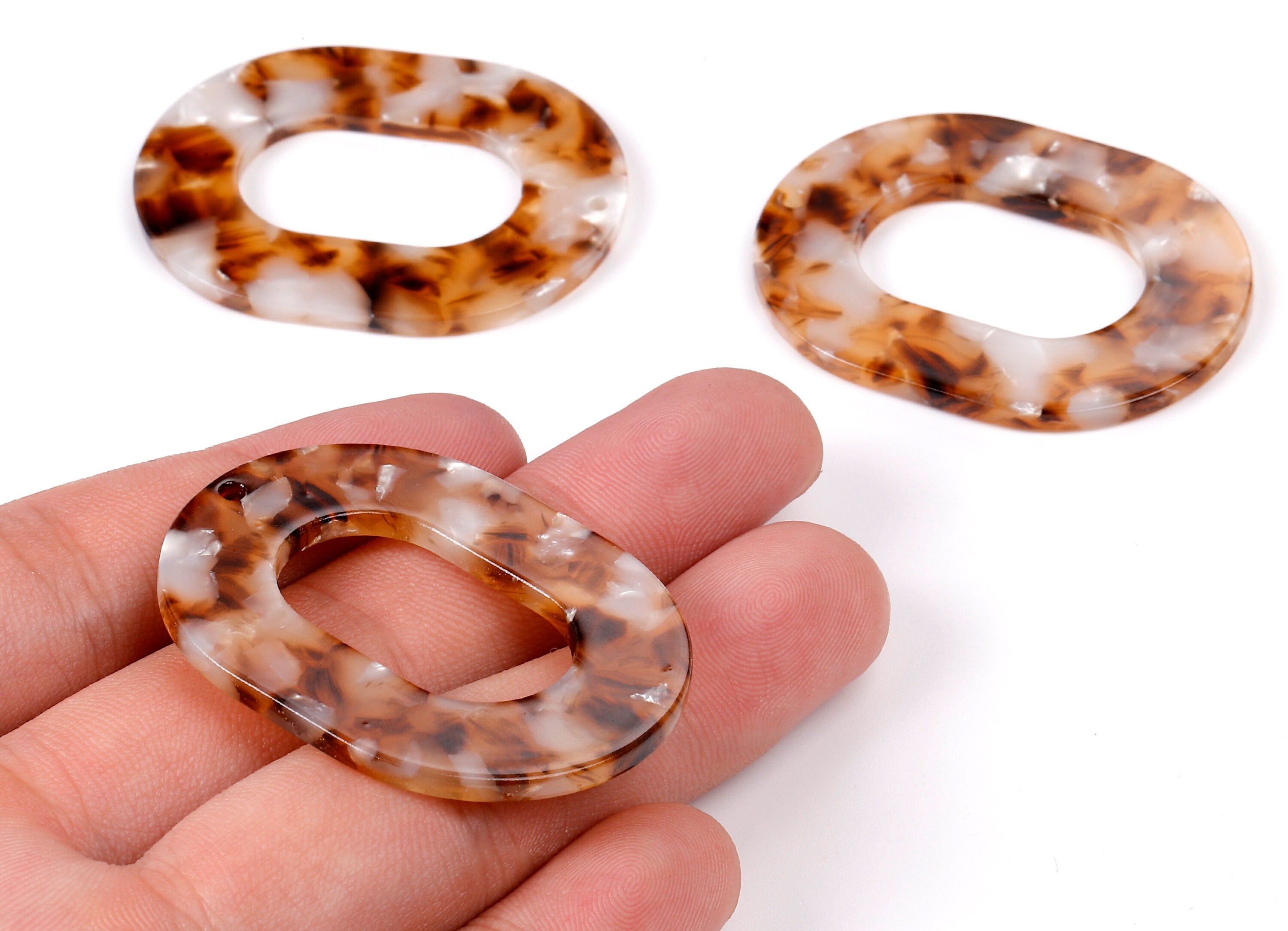 Acetate Oval Charms - Oval Earrings and Pendant - Earring Findings - Jewelry Supplies - Color Code: A351 - 47.3x34.6x2.58mm - AC1065-A351 - DOMEDBAZAAR