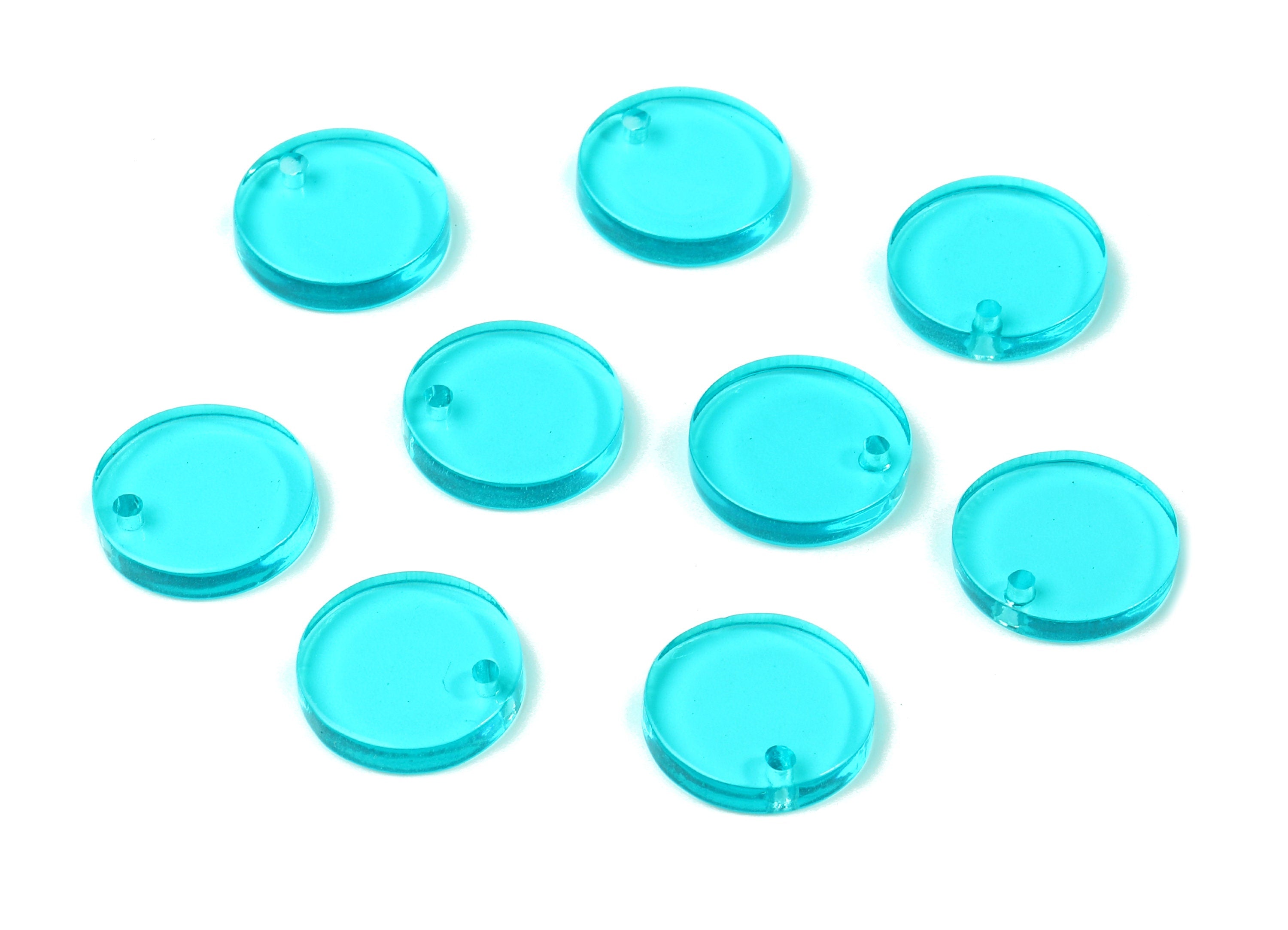 Acrylic Round Charms - Round Earrings and Pendant - Earring Findings - Jewelry Supplies - Color Code: A68 - 15.3x15.3x2.78mm - AC1064-A68 - DOMEDBAZAAR