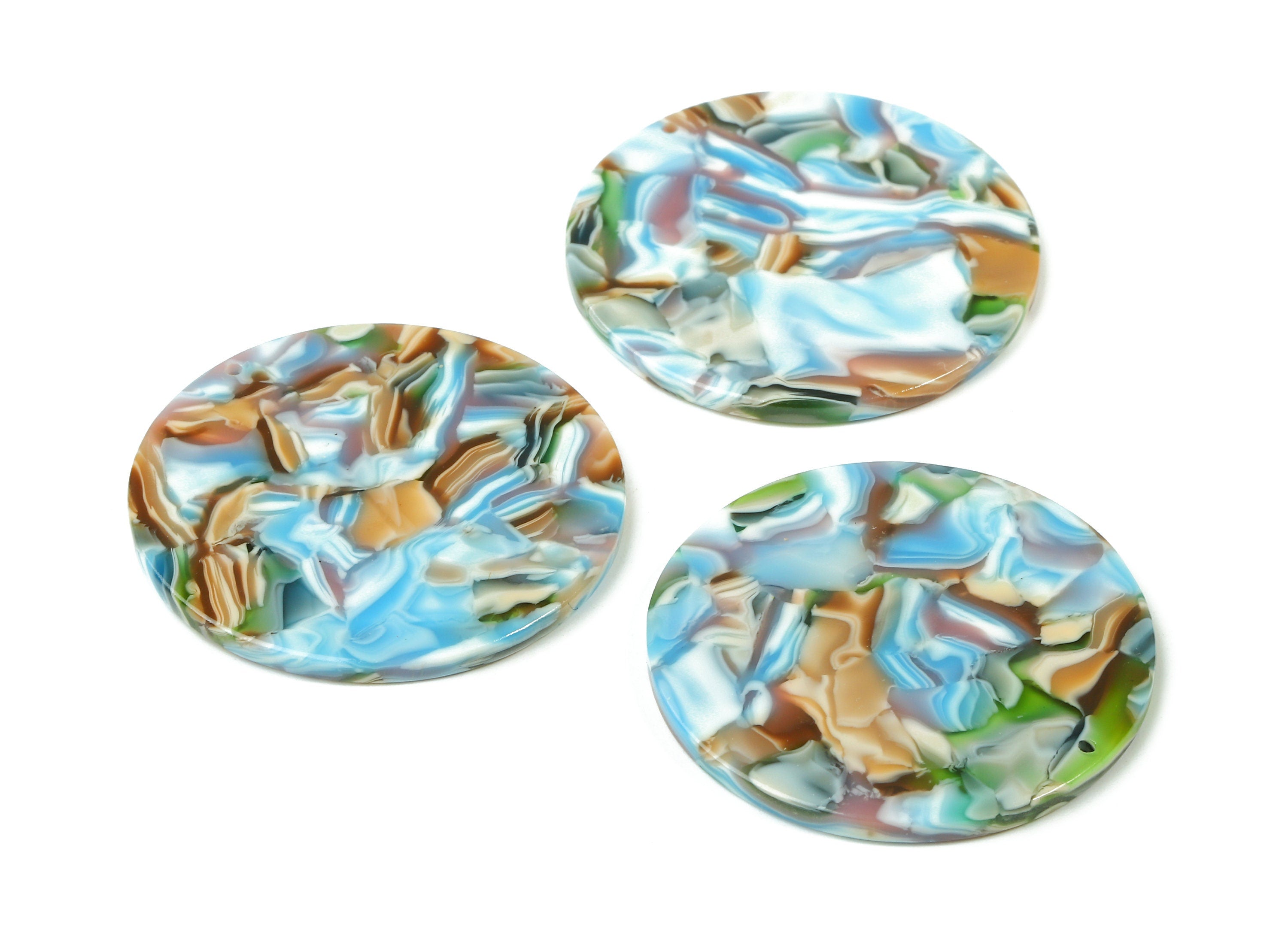 Acetate Round Charms - Round Earrings and Pendant - Earring Findings - Jewelry Supplies - Color Code: A240 - 37.4x37.4x2.54mm - AC1571-A240 - DOMEDBAZAAR