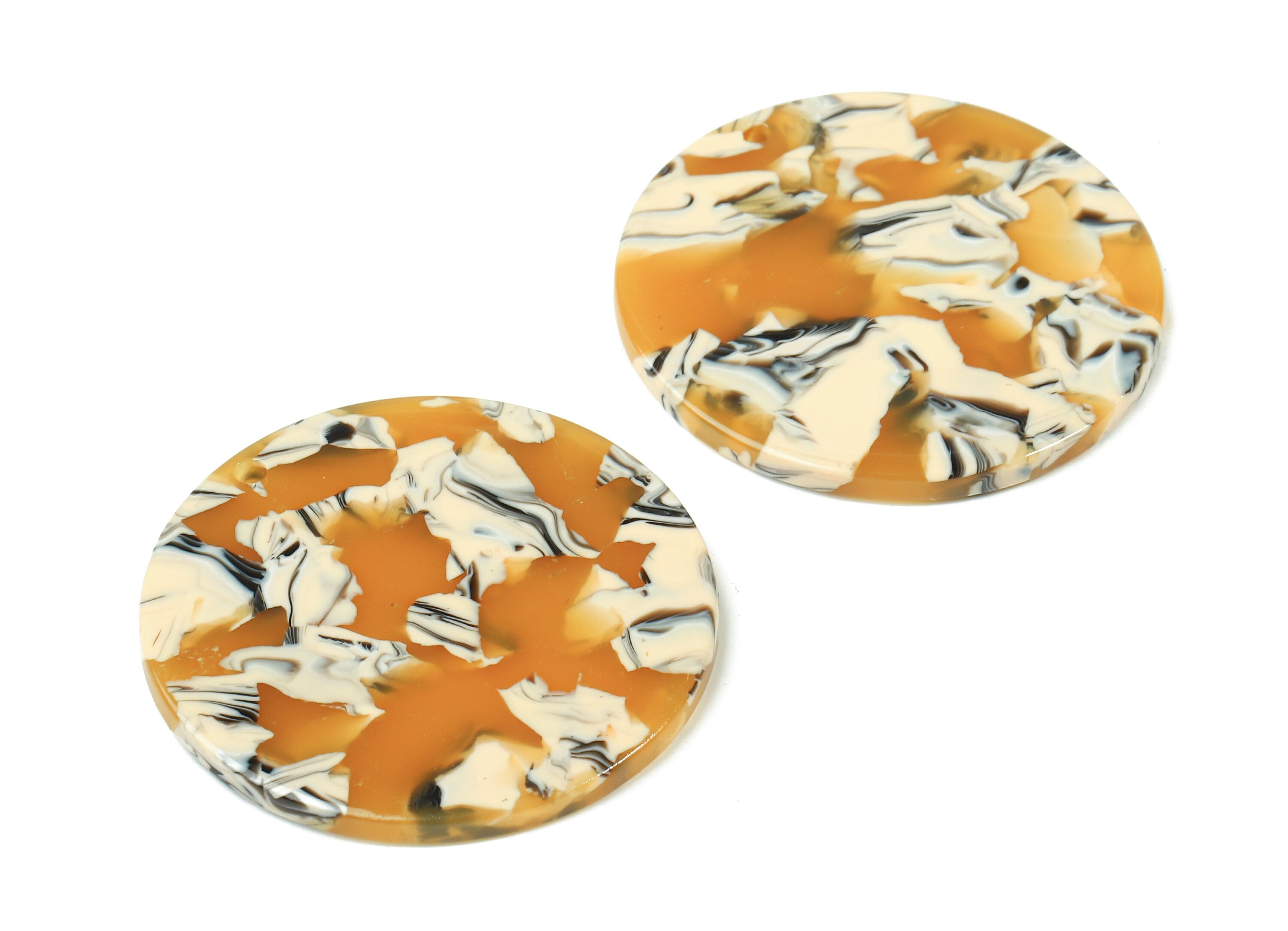 Acetate Round Charms - Round Earrings and Pendant - Earring Findings - 1 Hole - Color Code:A257 - 36.7x36.7x2.5mm - AC1549-A14 - DOMEDBAZAAR