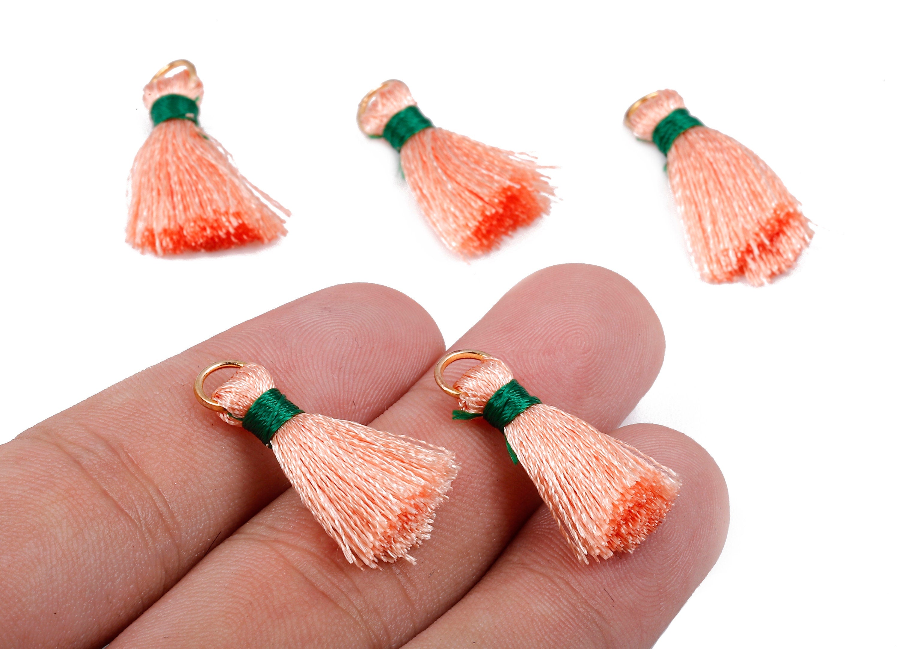 Silky Tassels with Loop Charms - Silky Tassels Earring and Pendant - Tassels with Iron Jump Ring - Boho Earrings - 24.06x5.92x3.4mm - TS1017 - DOMEDBAZAAR