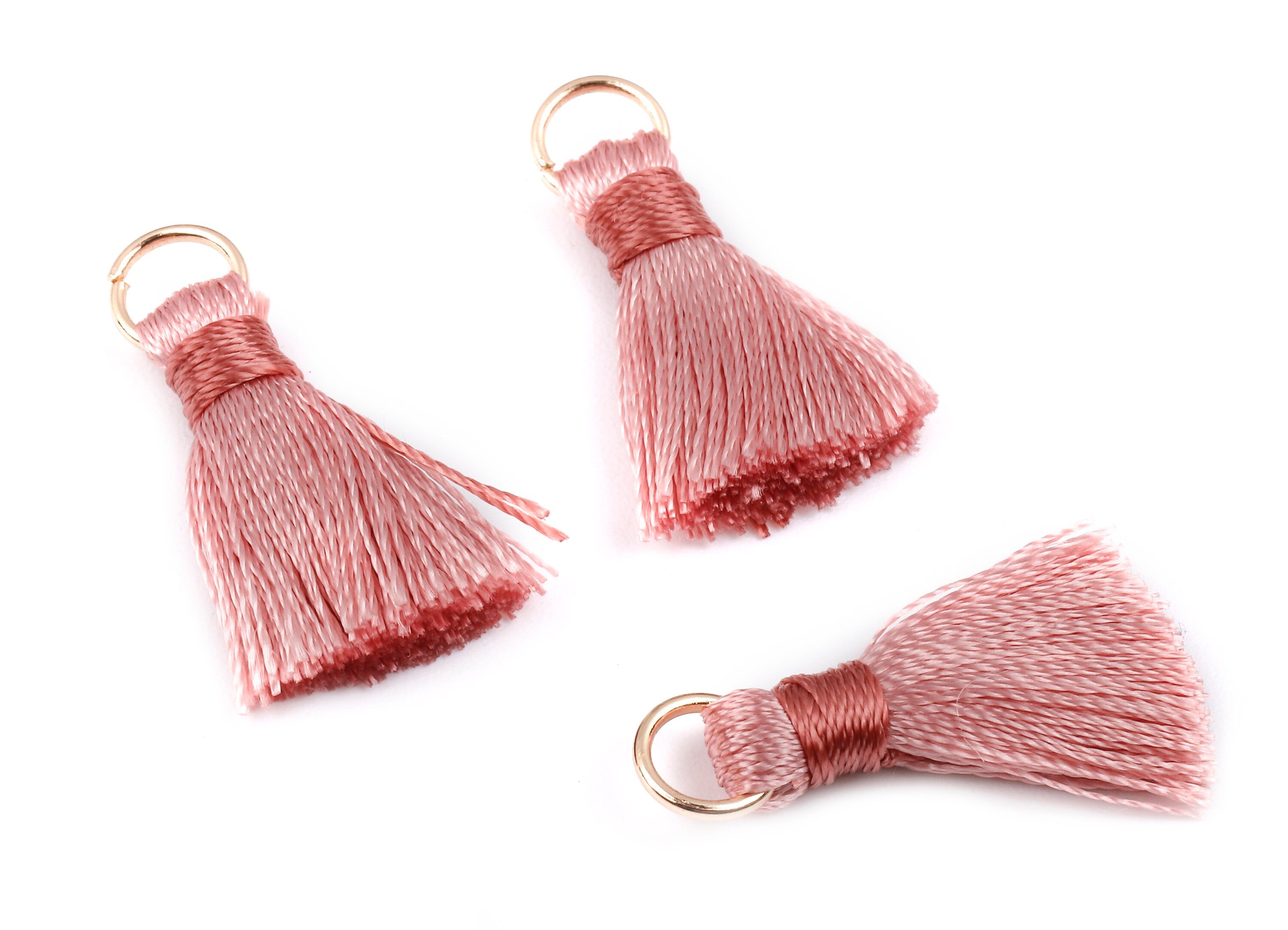 Silky Tassels with Loop Charms - Silky Tassels Earring and Pendant - Tassels with Iron Jump Ring - Boho Earrings - 24.06x5.92x3.4mm - TS1023 - DOMEDBAZAAR