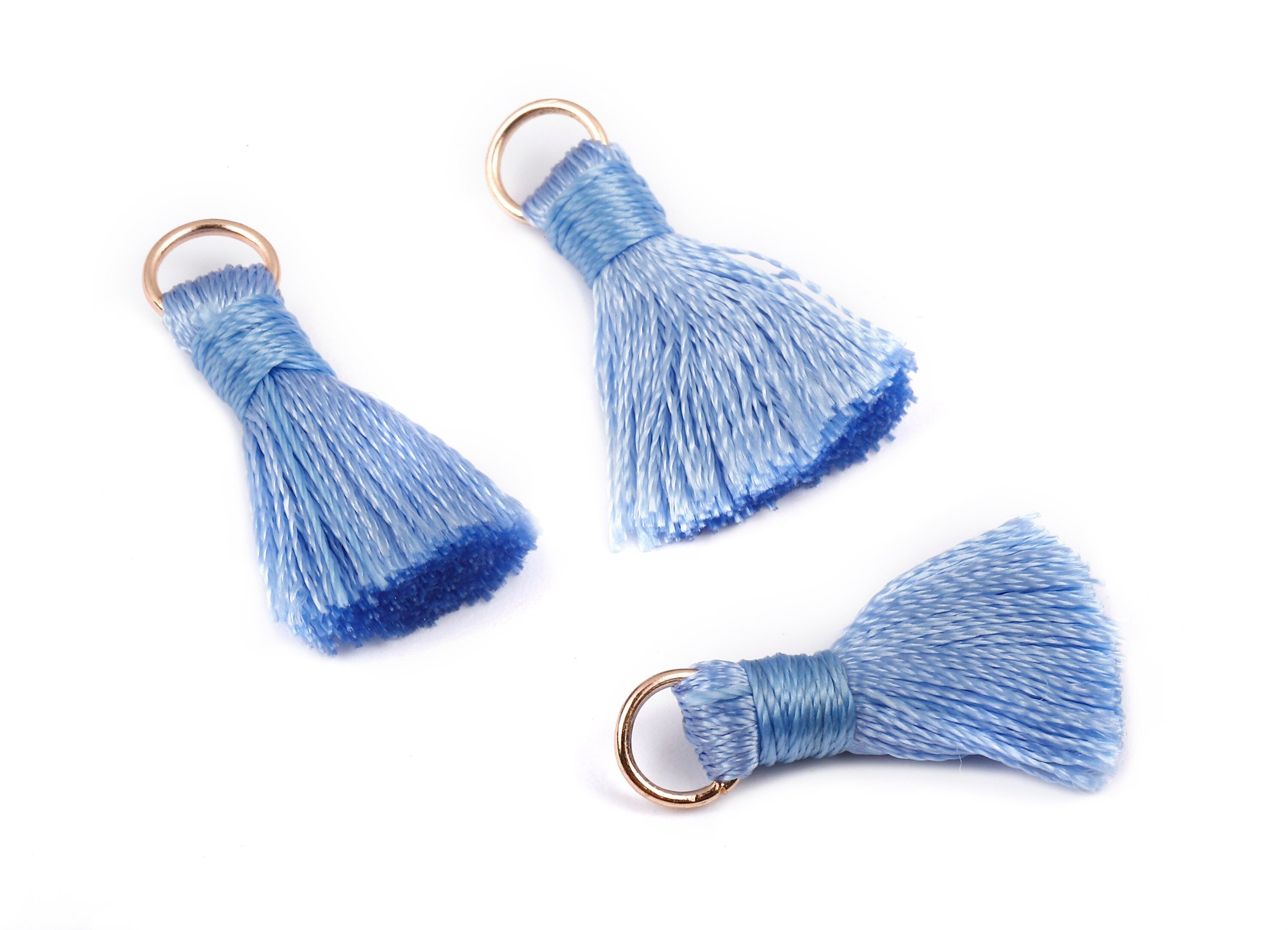 Silky Tassels with Loop Charms - Silky Tassels Earring and Pendant - Tassels with Iron Jump Ring - Boho Earrings - 24.06x5.92x3.4mm - TS1030 - DOMEDBAZAAR