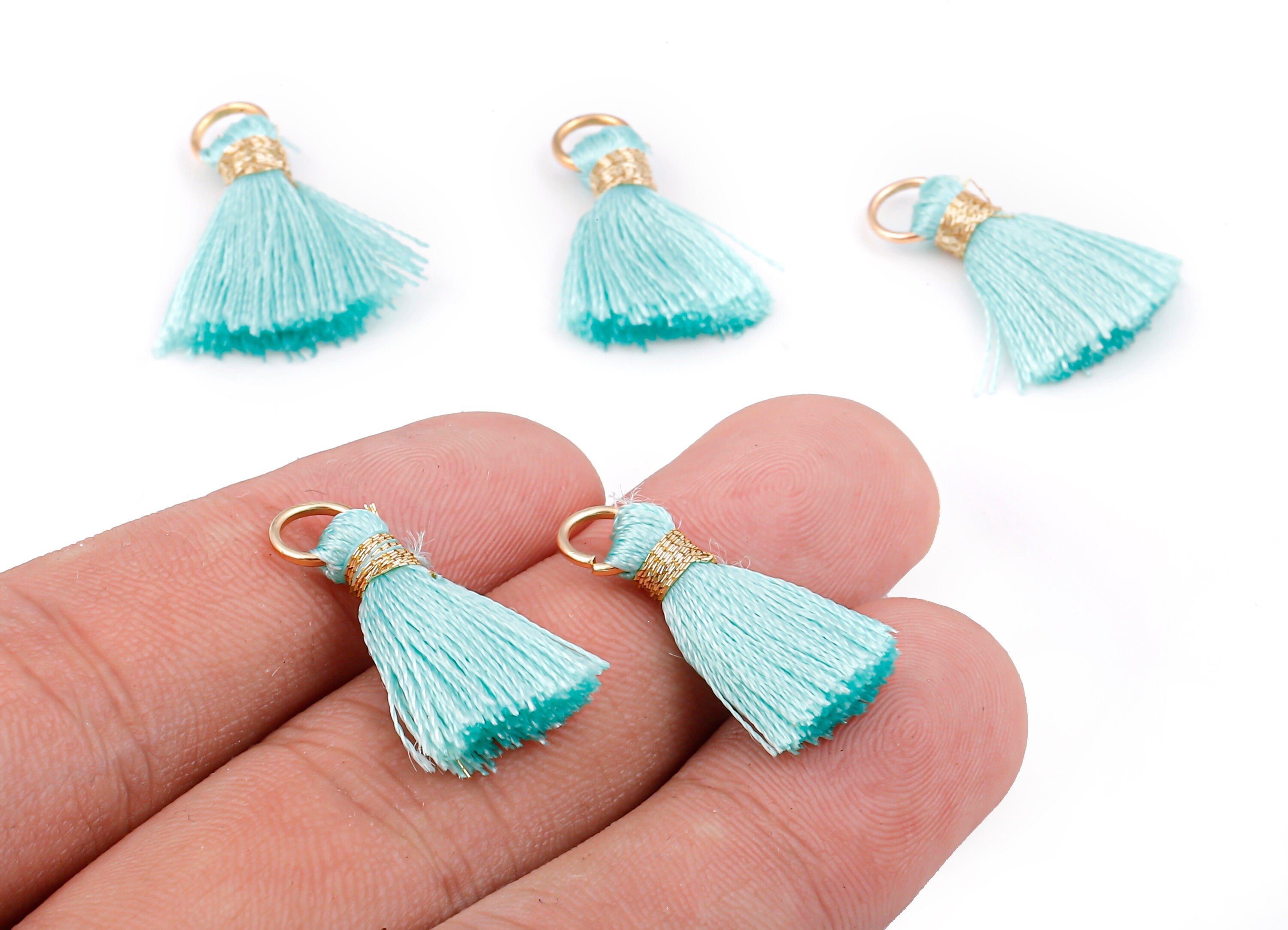 Silky Tassels with Loop Charms - Silky Tassels Earring and Pendant - Tassels with Iron Jump Ring - Boho Earrings - 24.06x5.92x3.4mm - TS1035 - DOMEDBAZAAR