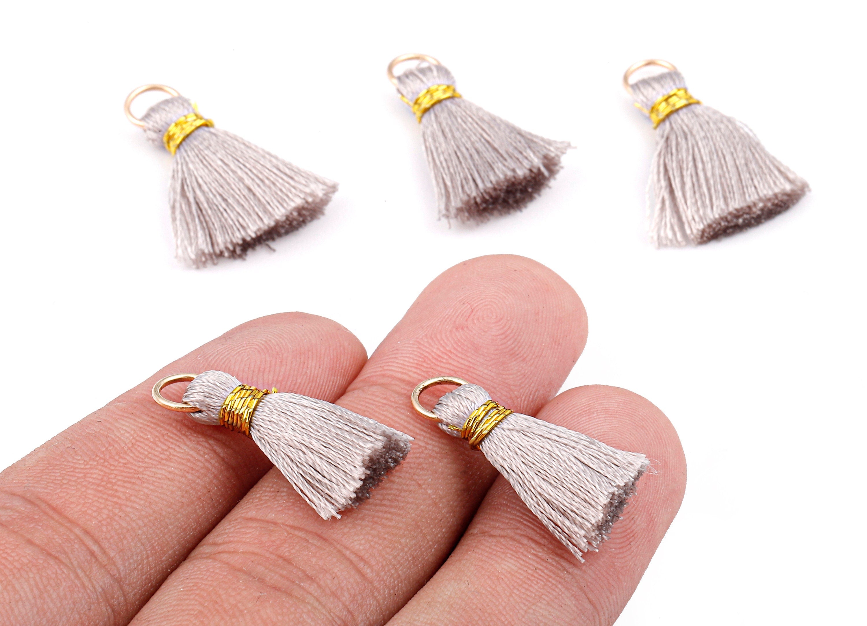 Silky Tassels with Loop Charms - Silky Tassels Earring and Pendant - Tassels with Iron Jump Ring - Boho Earrings - 24.06x5.92x3.4mm - TS1036 - DOMEDBAZAAR