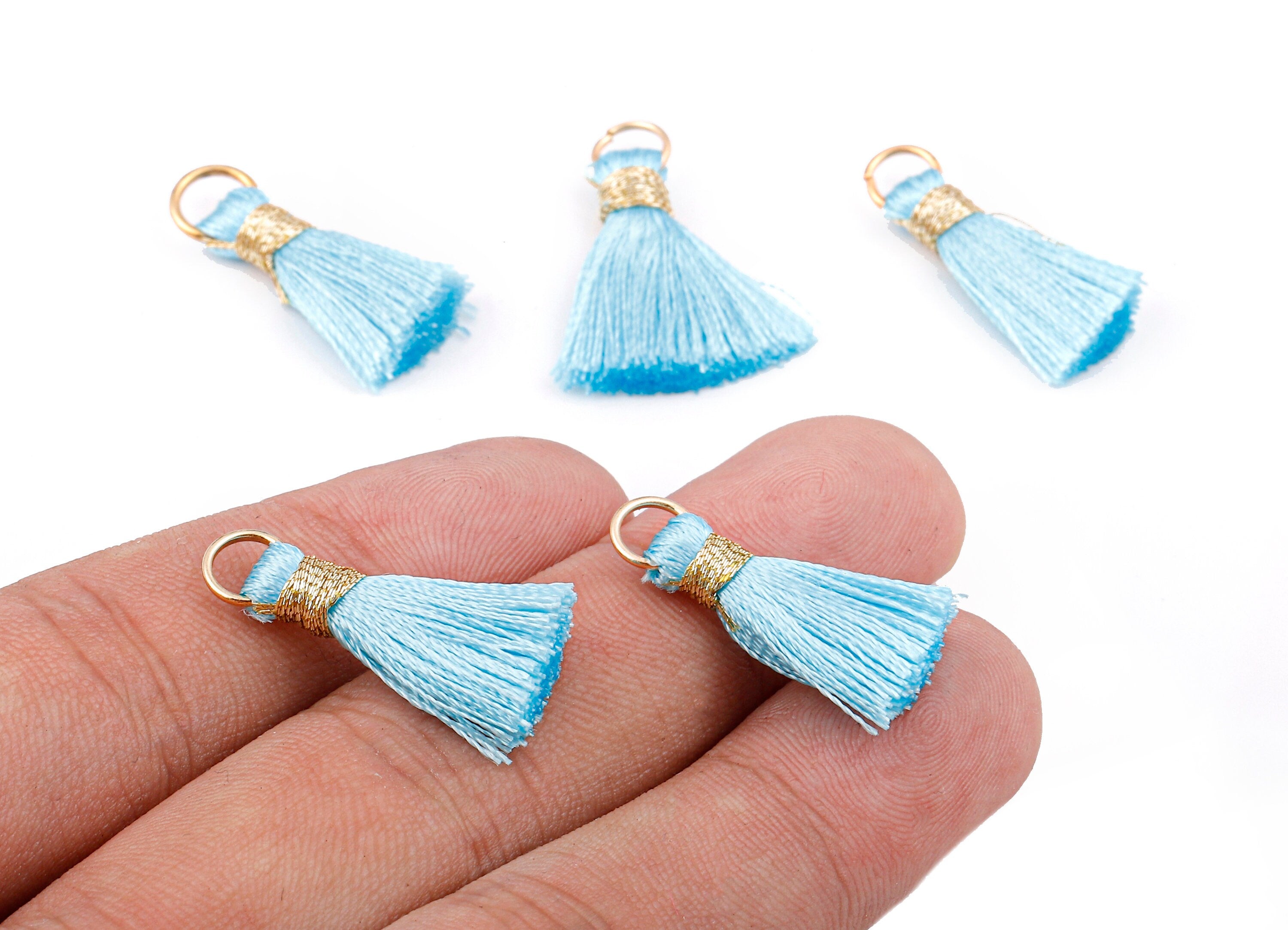 Silky Tassels with Loop Charms - Silky Tassels Earring and Pendant - Tassels with Iron Jump Ring - Boho Earrings - 24.06x5.92x3.4mm - TS1038 - DOMEDBAZAAR