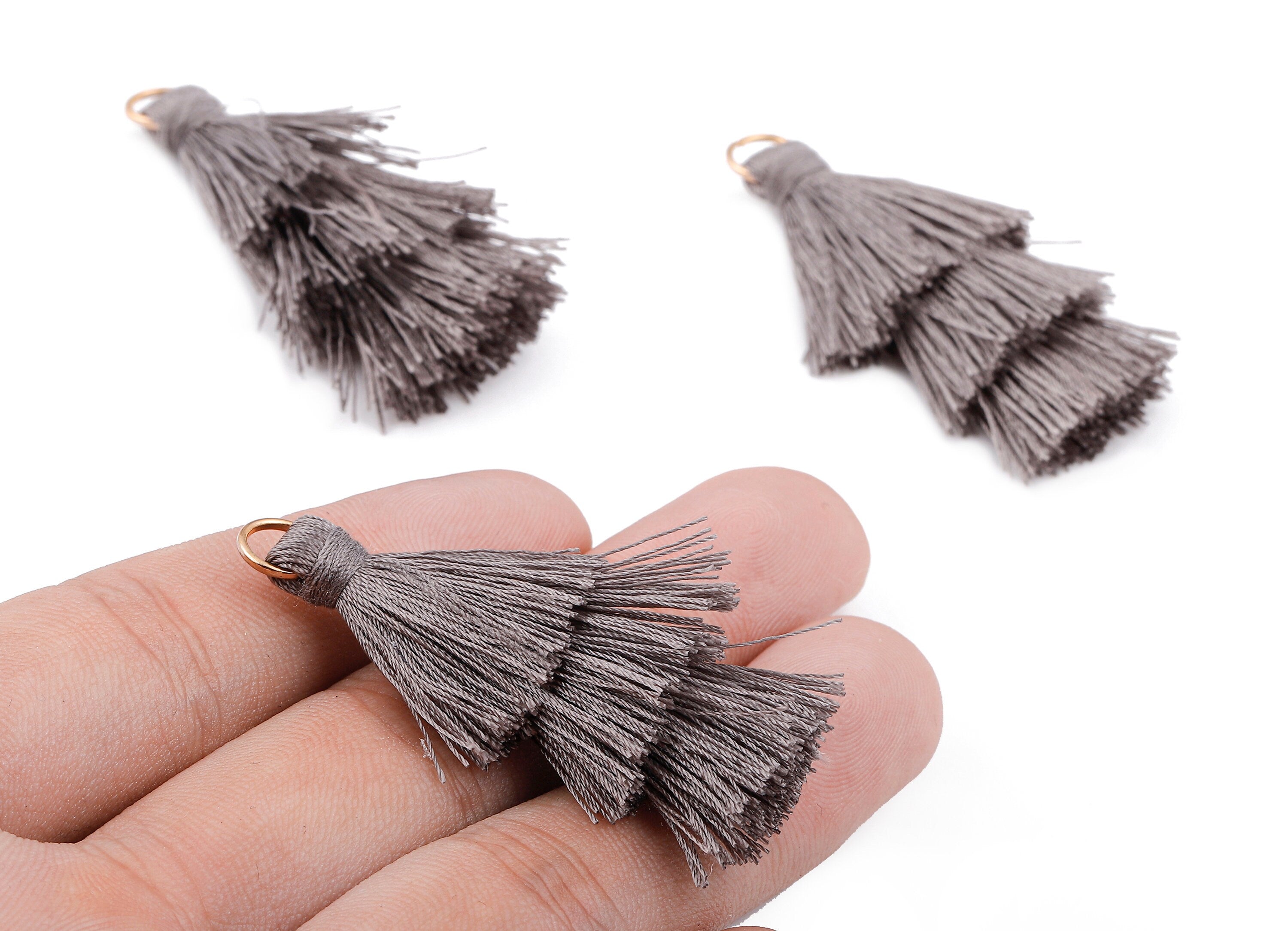 3 Layers Tassel Charms - Tiered Tassel Earrings - Tassels with Iron Jump Ring - Tassels for Earrings and Key Chain - 72.27x13.7mm - TS1056 - DOMEDBAZAAR