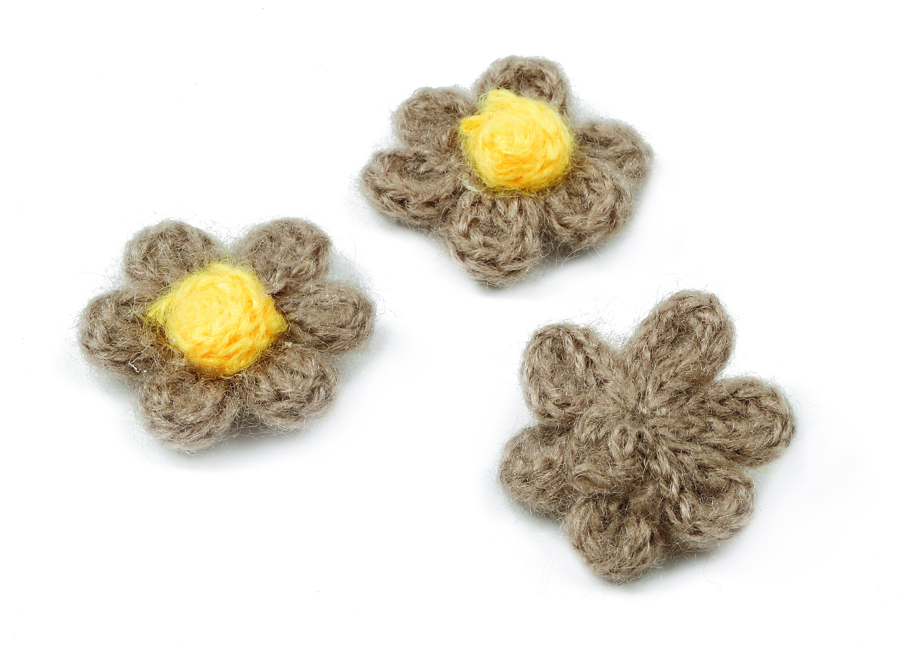 Crochet Flower Earrings - Knit Weaving Flower Earrings - Crochet Flower Pendant - Handmade Flower Earrings - 32.33x32.33x9.91mm - TS1082A - DOMEDBAZAAR