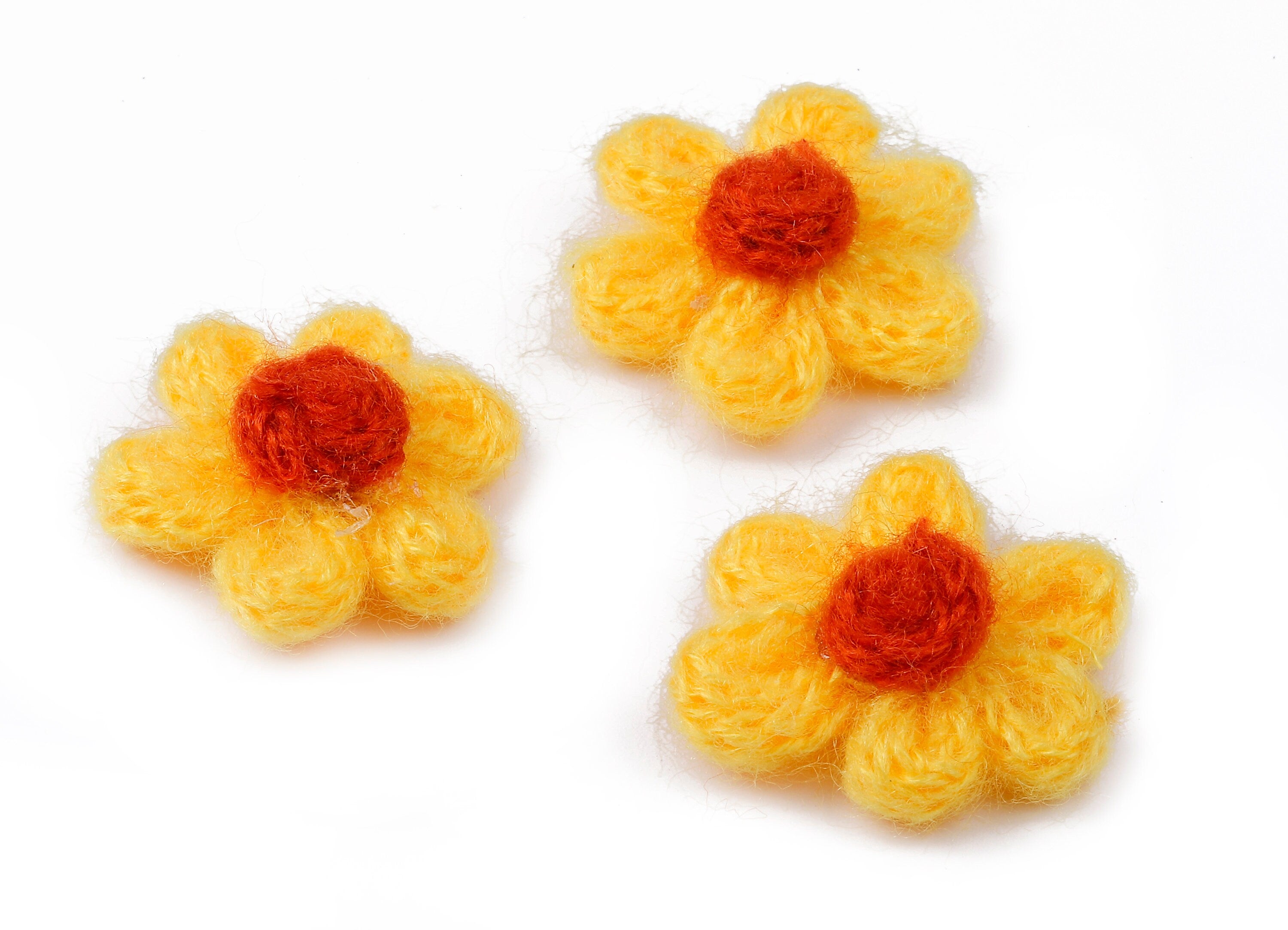 Crochet Flower Earrings - Knit Weaving Flower Earrings - Crochet Flower Pendant - Handmade Flower Earrings - 32.33x32.33x9.91mm - TS1082C - DOMEDBAZAAR