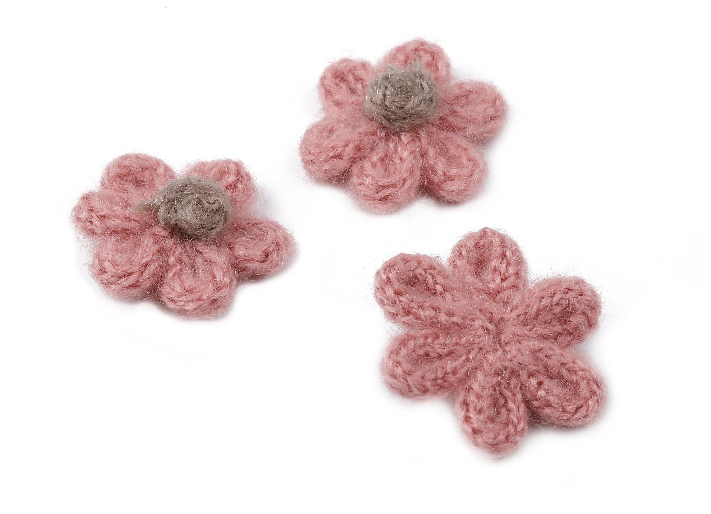 Crochet Flower Earrings - Knit Weaving Flower Earrings - Crochet Flower Pendant - Handmade Flower Earrings - 32.33x32.33x9.91mm - TS1082M - DOMEDBAZAAR