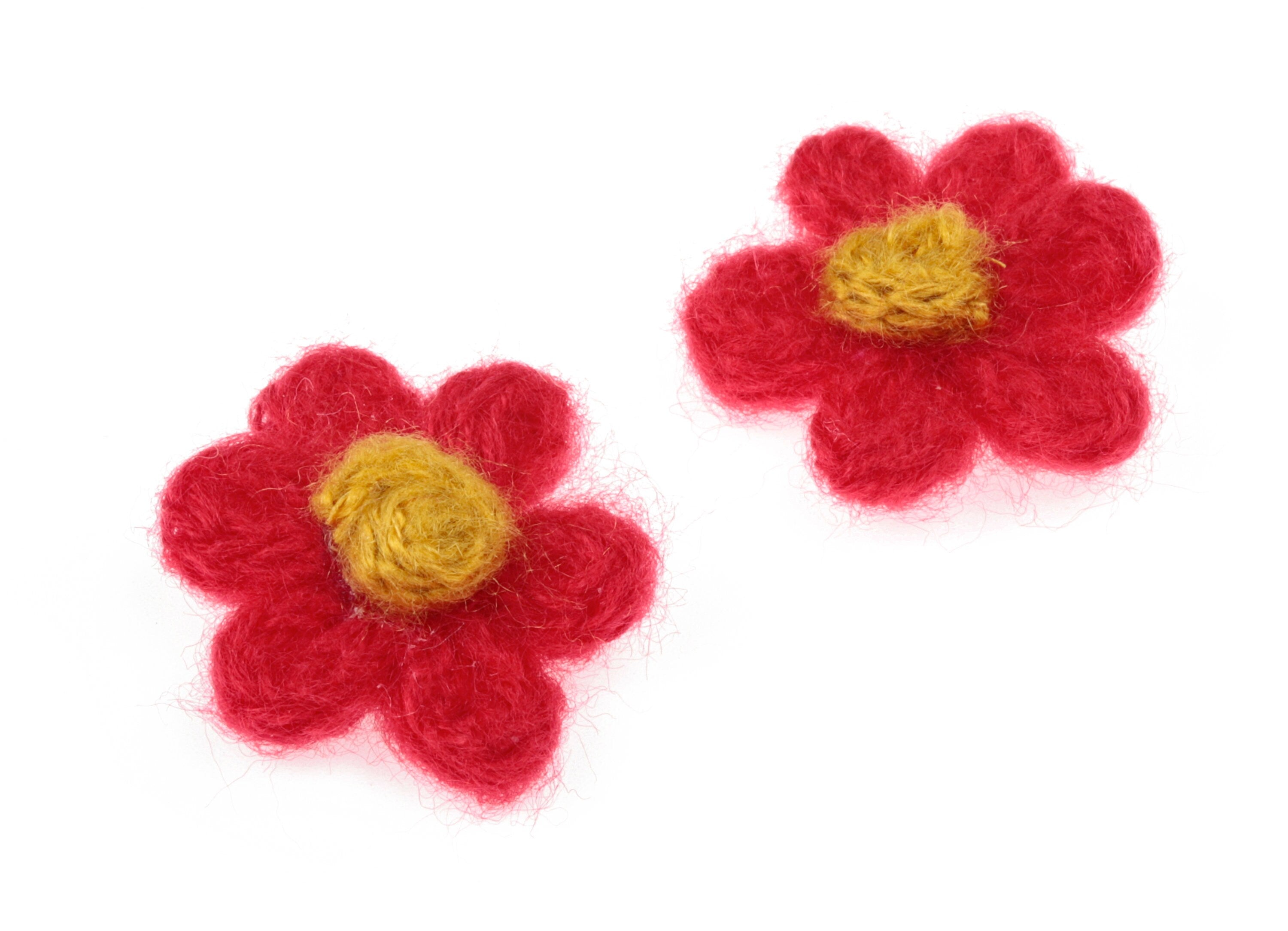Crochet Flower Earrings - Knit Weaving Flower Earrings - Crochet Flower Pendant - Handmade Flower Earrings - 32.33x32.33x9.91mm - TS1082B - DOMEDBAZAAR