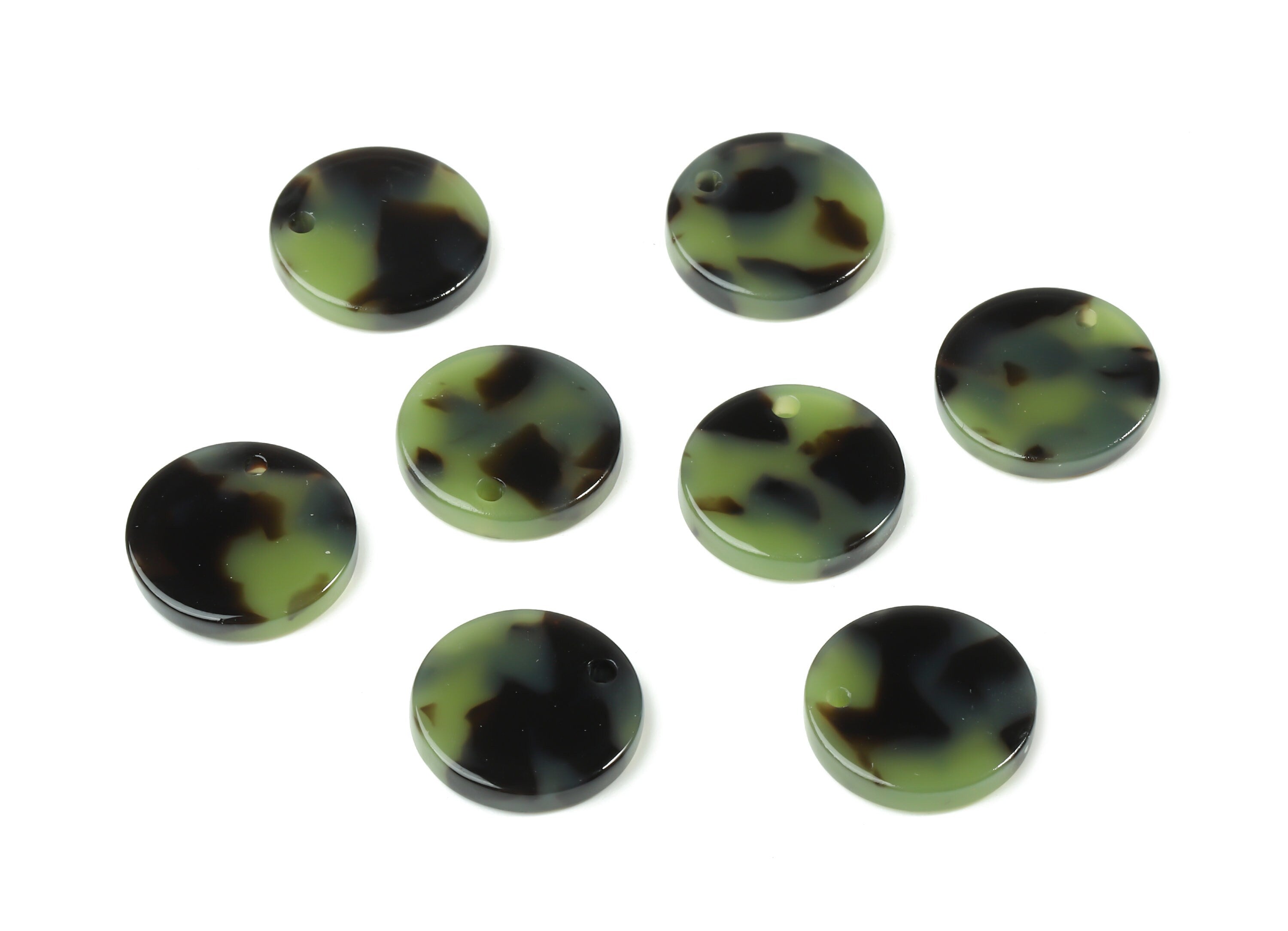 Acetate Round Charms - Round Earrings and Pendant - Earring Findings - Jewelry Supplys - Color Code: A219 - 15.7x15.7x2.78mm - AC1675-A219 - DOMEDBAZAAR