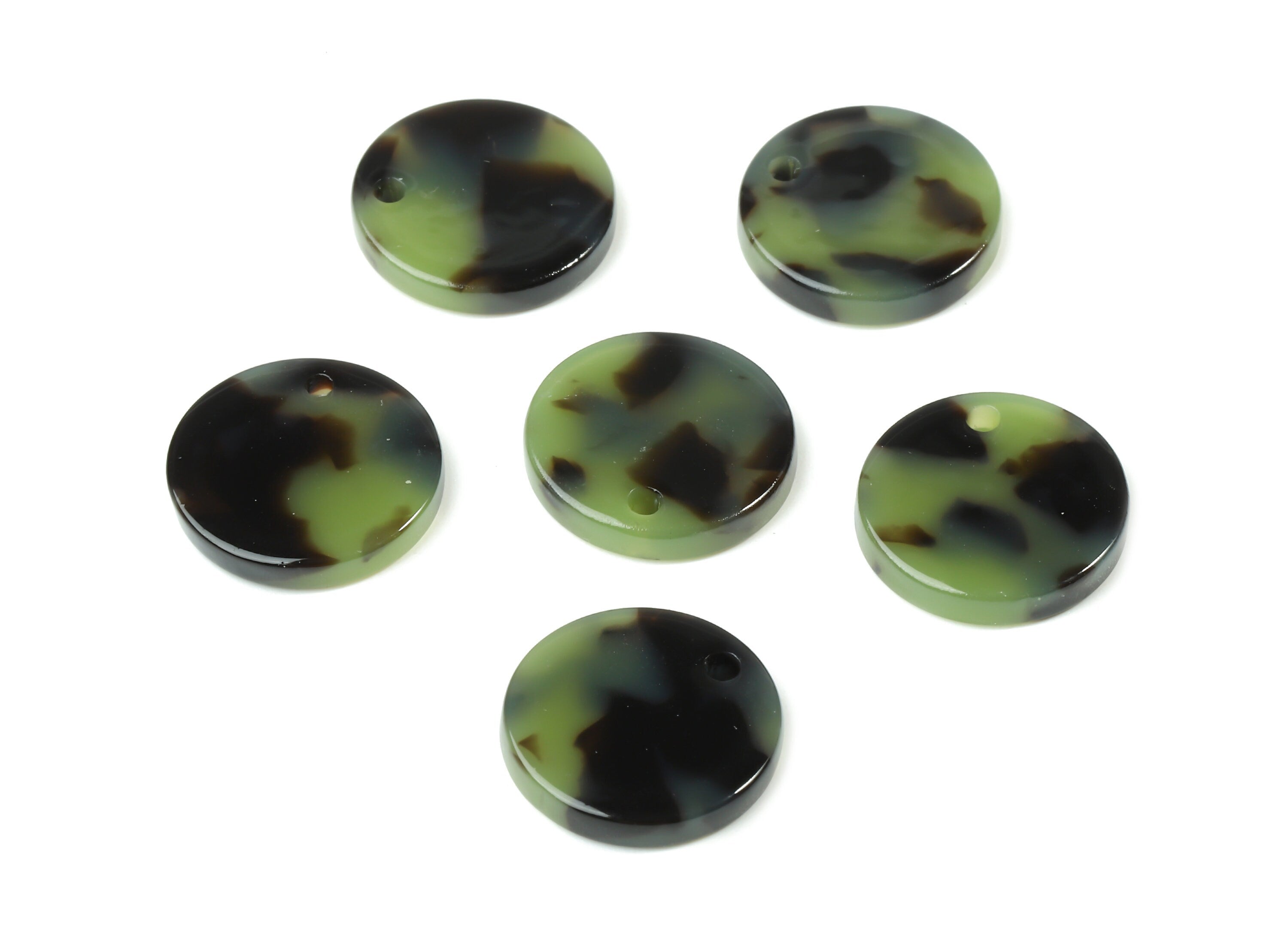 Acetate Round Charms - Round Earrings and Pendant - Earring Findings - Jewelry Supplys - Color Code: A219 - 15.7x15.7x2.78mm - AC1675-A219 - DOMEDBAZAAR