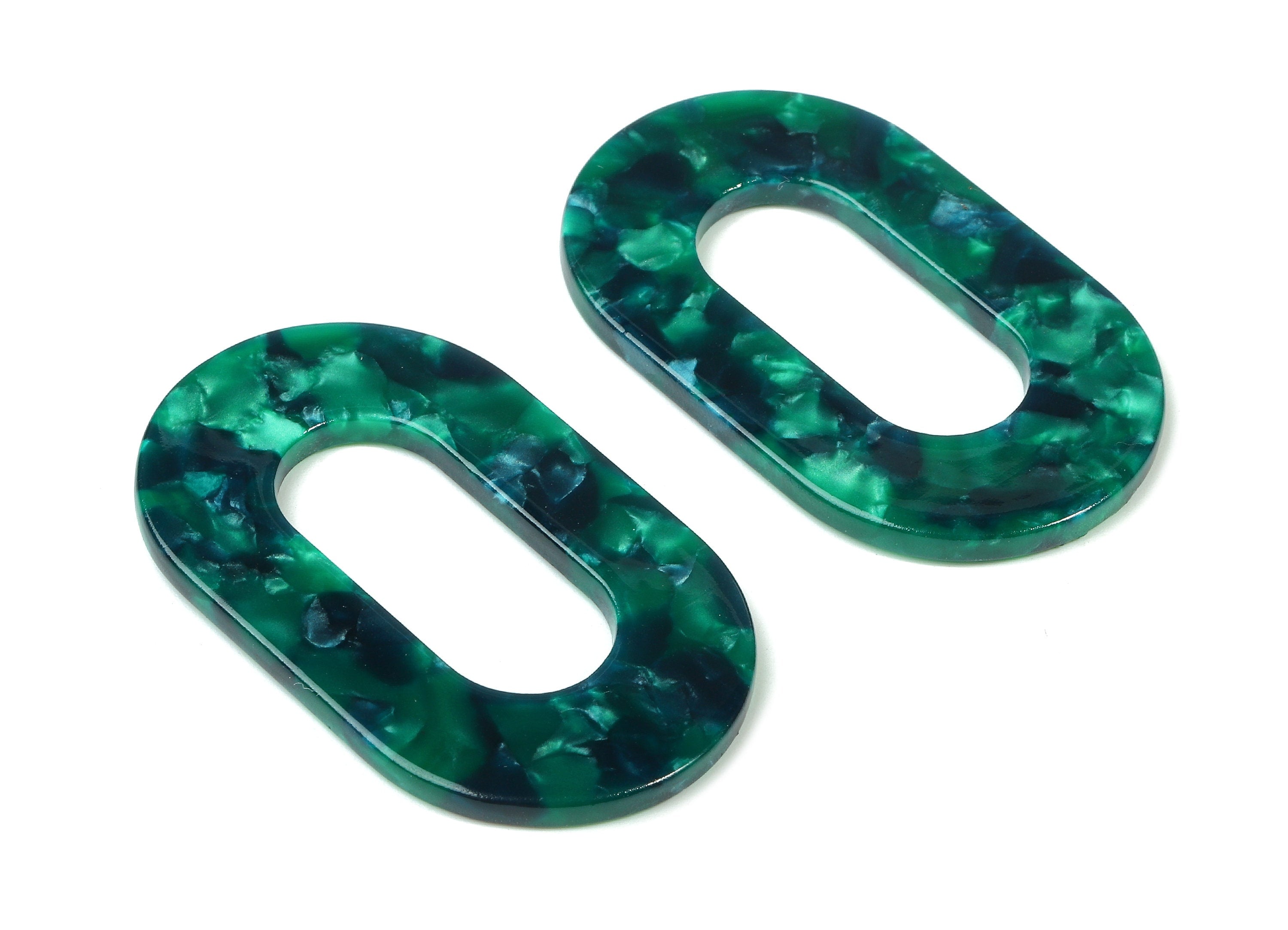 Acetate Oval Earring Charms - Acrylic Oval Pendant - Earring Findings - Jewelry Supplies - Color Code: A13 - 46.89x29.3x2.63mm - AC1149-A13 - DOMEDBAZAAR