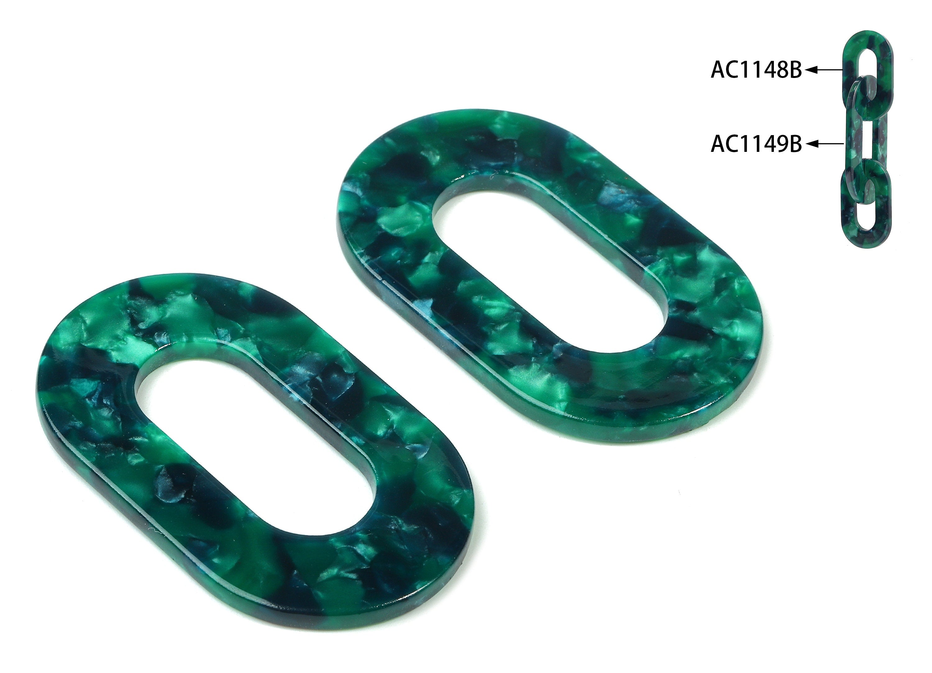 Acetate Oval Earring Charms - Acrylic Oval Pendant - Earring Findings - Jewelry Supplies - Color Code: A13 - 46.89x29.3x2.63mm - AC1149-A13 - DOMEDBAZAAR