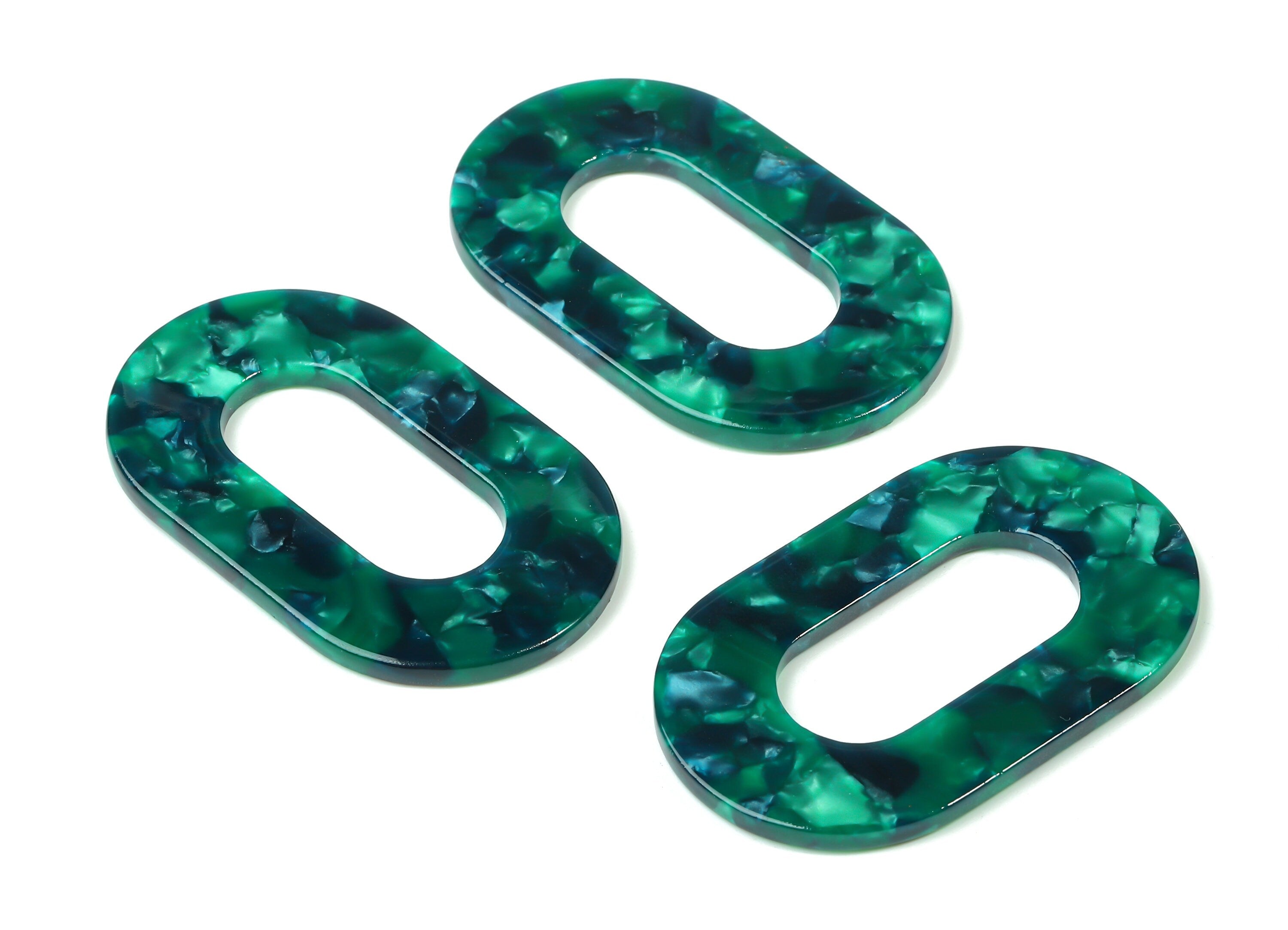 Acetate Oval Earring Charms - Acrylic Oval Pendant - Earring Findings - Jewelry Supplies - Color Code: A13 - 46.89x29.3x2.63mm - AC1149-A13 - DOMEDBAZAAR