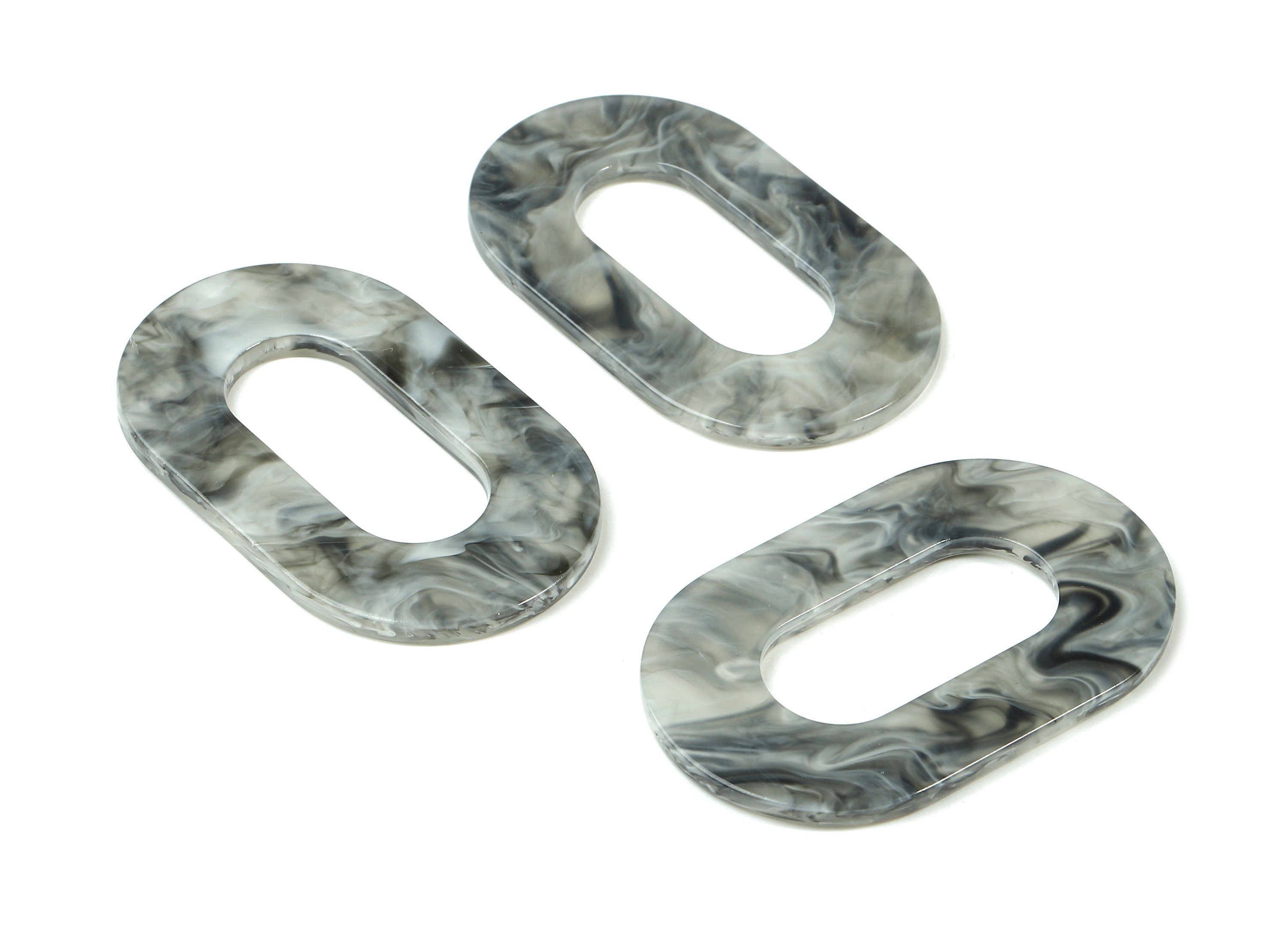 Acetate Oval Charms - Acetate Oval Connectors and Pendant - No Hole - Earring Findings - Color Code: A231 - 46.89x29.3x2.63mm - AC1149-A231 - DOMEDBAZAAR