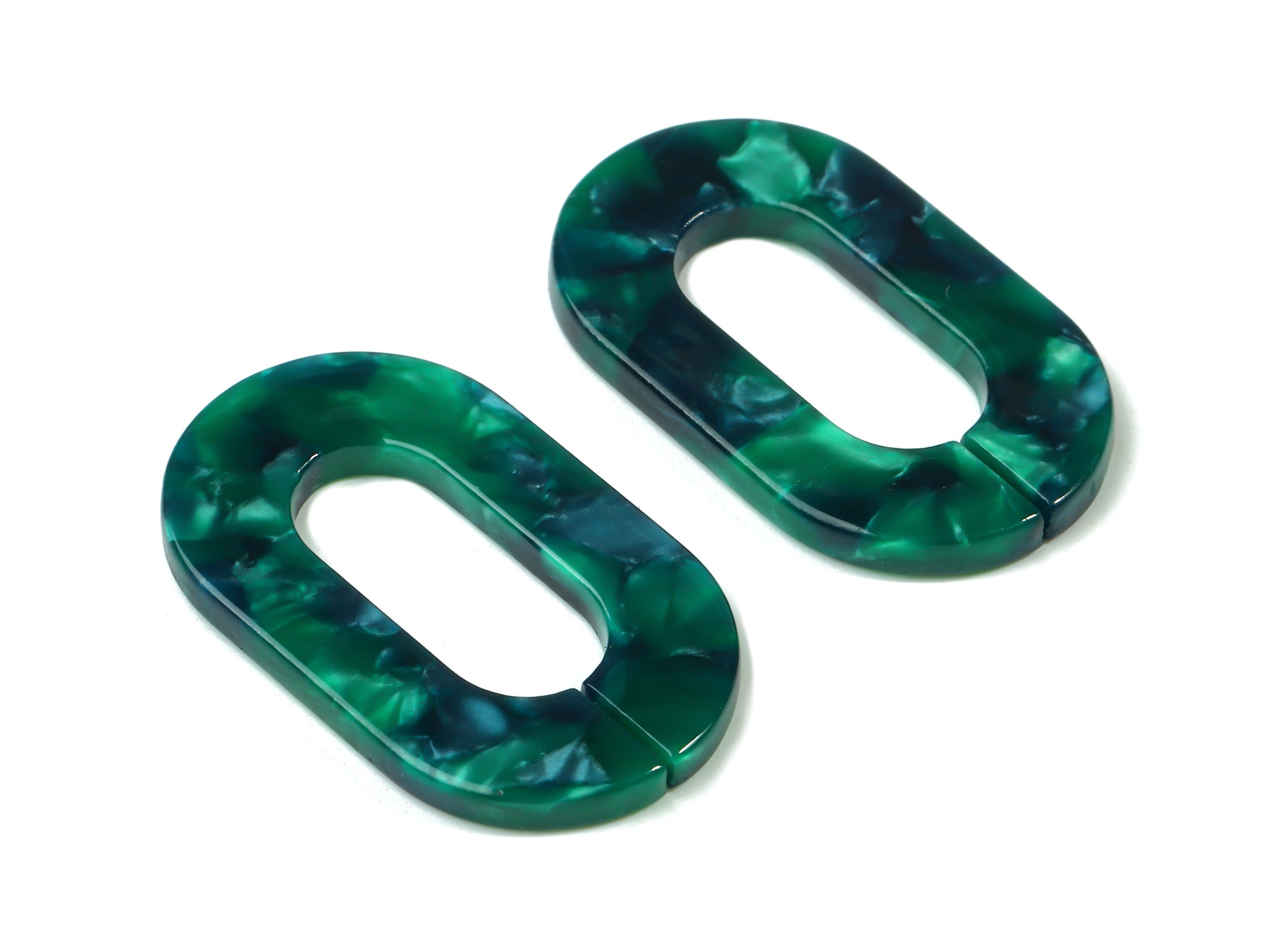 Acetate Oval Charms - Laser Cut Open Oval Flat Cable Chain - Acetate Oval Connectors - Color Code: A13 - 32.52x19.75x2.66mm - AC1148-A13 - DOMEDBAZAAR