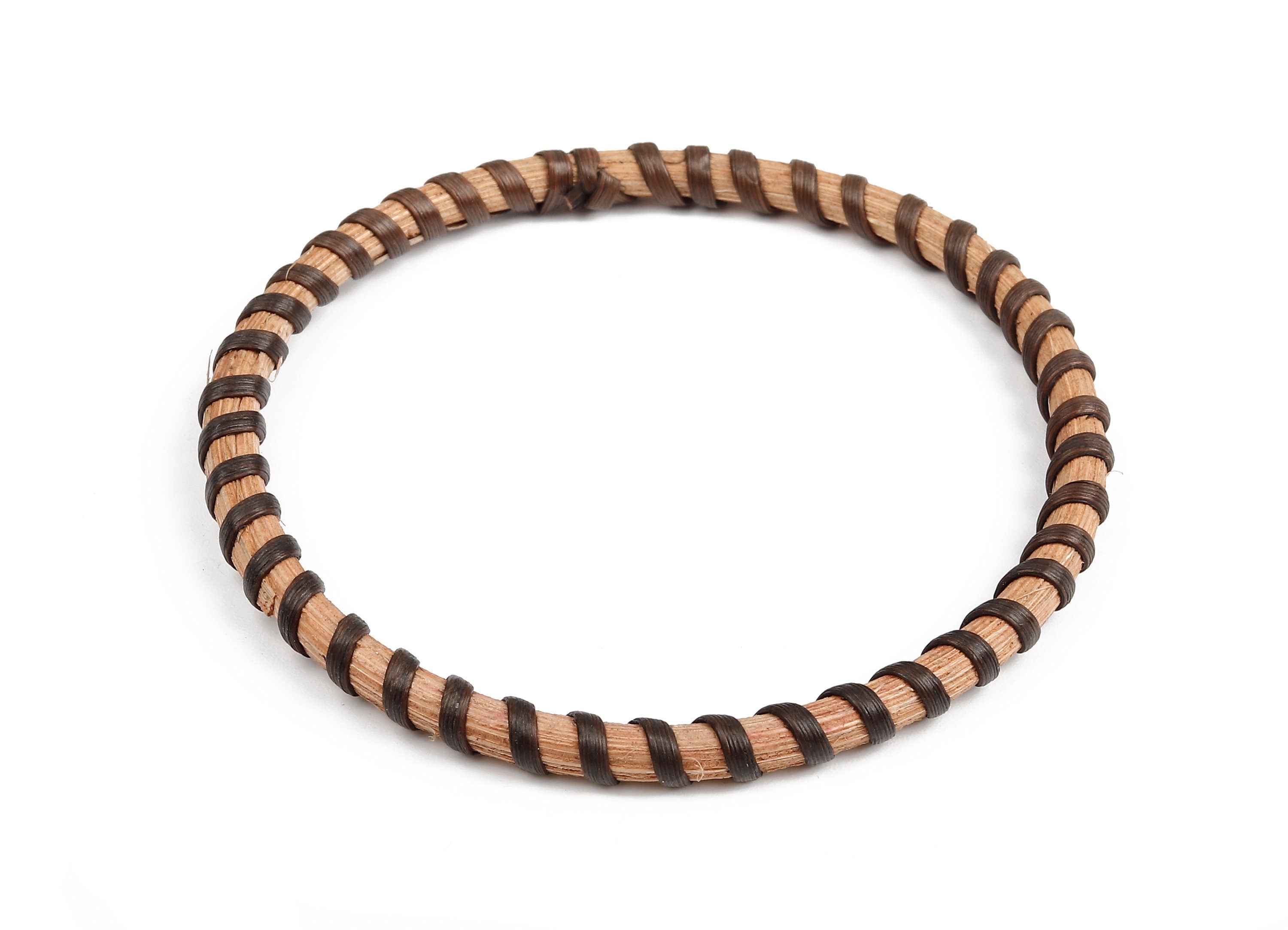 Handwoven Rattan Hoop Bracelet - Rattan Hoop Bracelet - Wood Bracelet - Rattan Bangle - Jewelry Handmade - 80x80x5.6mm - RT1296 - DOMEDBAZAAR