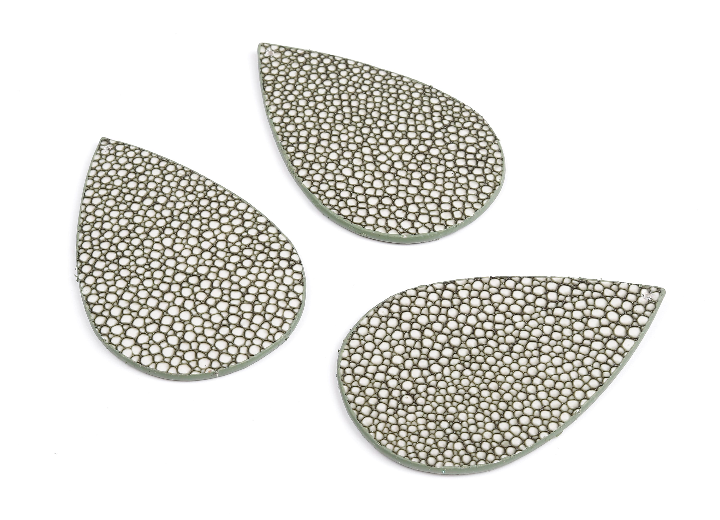 Faux Leather Drop Charms - Faux Leather Drop Earring and Pendant - Faux Leather Necklace Pendant - 70.8x45.25x2.41mm - FL1001A - DOMEDBAZAAR