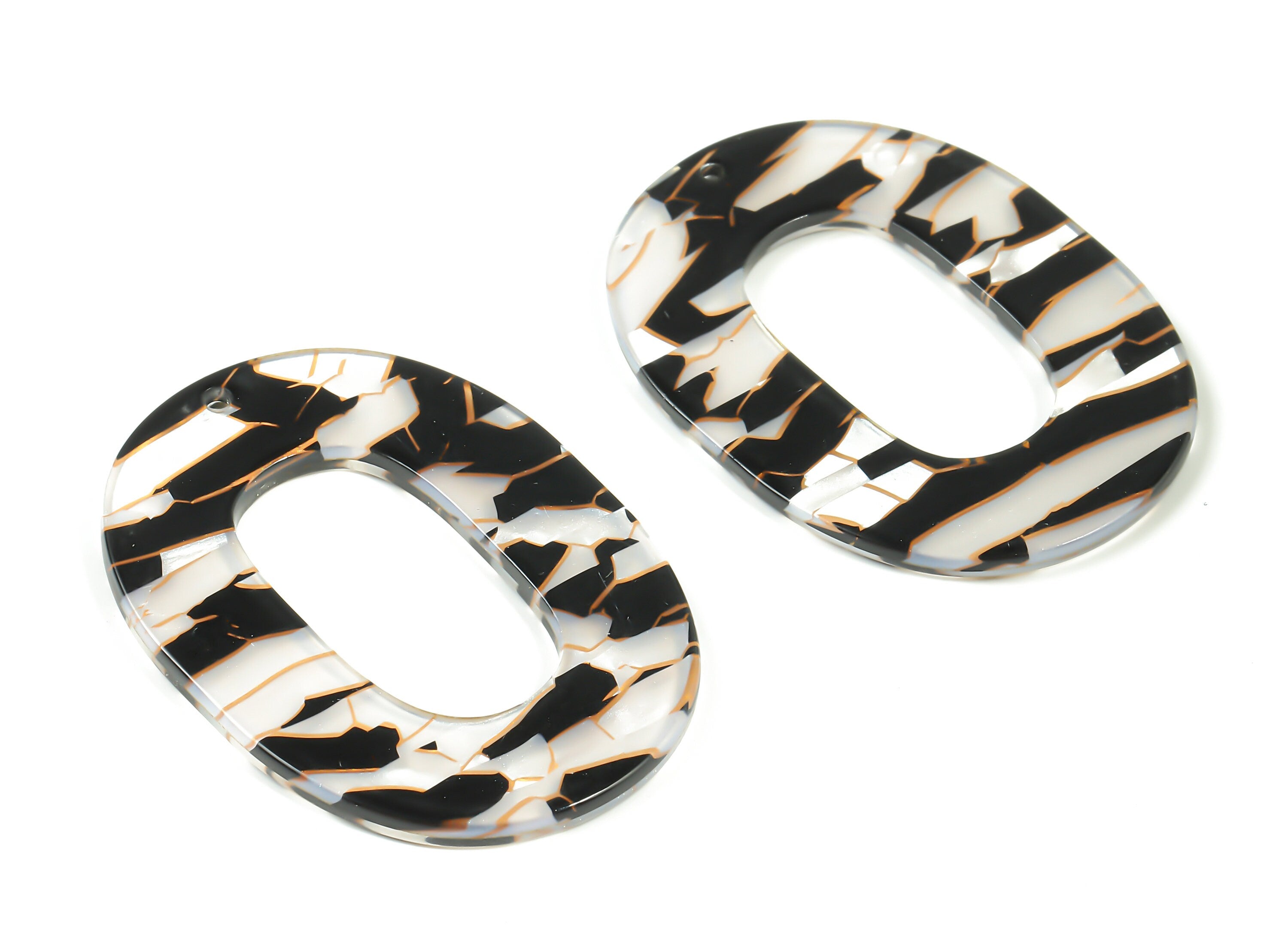 Acetate Oval Charms - Oval Earrings and Pendant - Earring Findings - Jewelry Supplies - Color Code: A403 - 46.81x34.24x2.32mm - AC1065-A403 - DOMEDBAZAAR