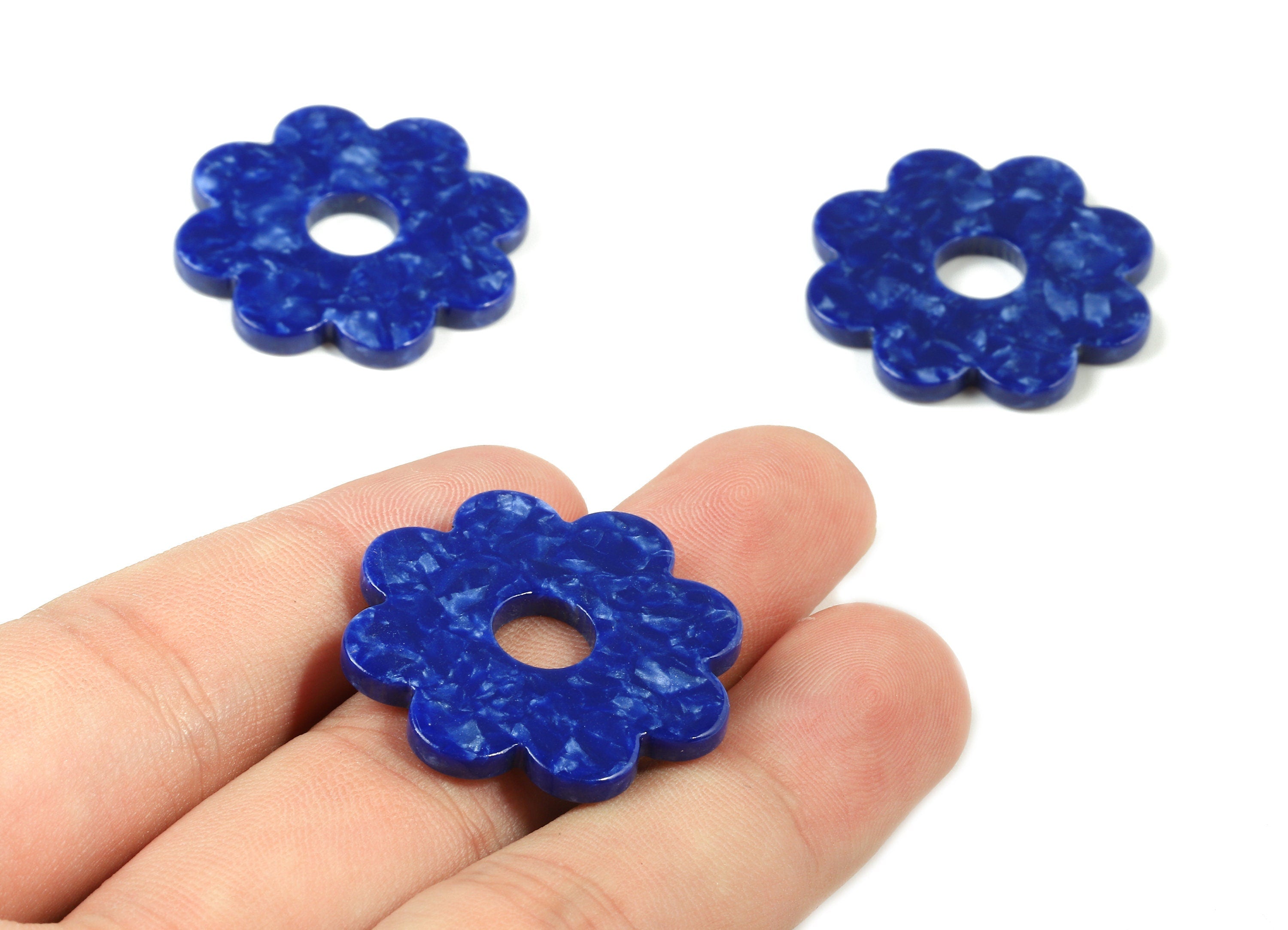 Acetate Flower Charms - Flower Earrings and Pendant - Earring Findings - Jewelry Supplys - Color Code: A408 - 28.8x28.8x2.61mm - AC1753-A408 - DOMEDBAZAAR