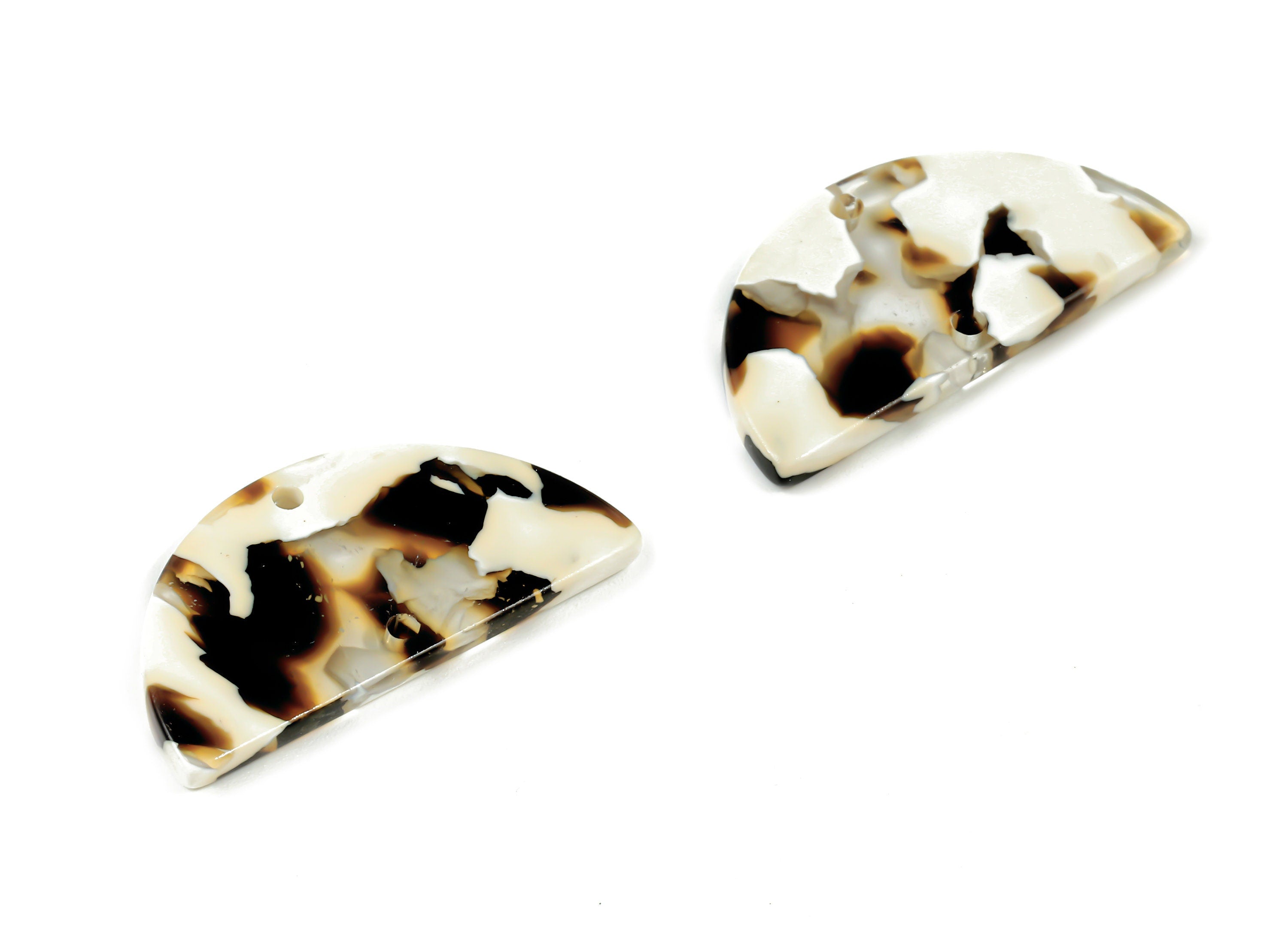 Acetate Semicircle Connectors - Half Moon Earrings - Acetate Pendant - 2 Holes - Color Code:A257 - 29.54x14.96x2.64mm - AC1061-A257 - DOMEDBAZAAR