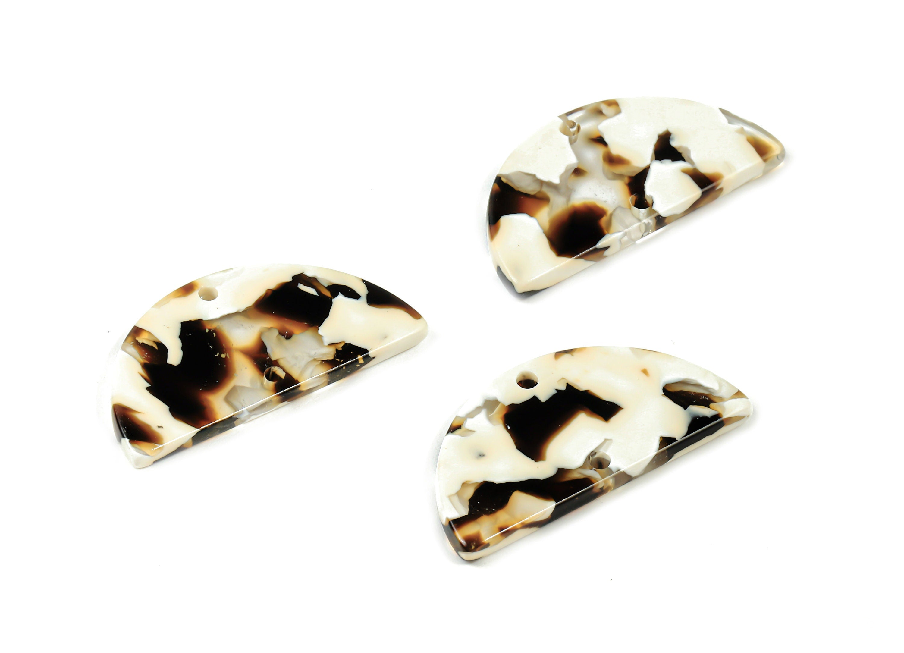 Acetate Semicircle Connectors - Half Moon Earrings - Acetate Pendant - 2 Holes - Color Code:A257 - 29.54x14.96x2.64mm - AC1061-A257 - DOMEDBAZAAR