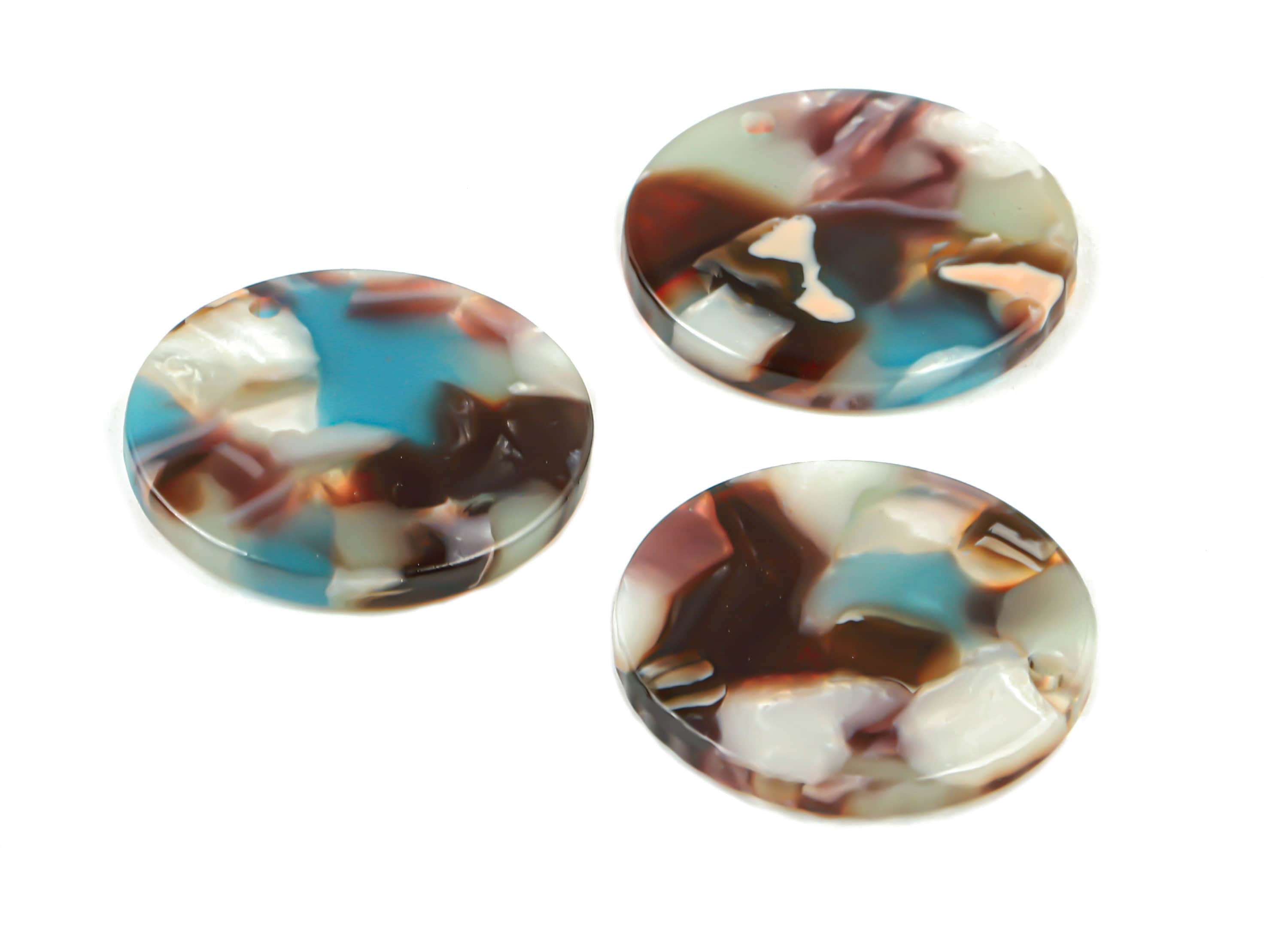 Acetate Round Charms - Coin Earrings and Pendant - Earring Findings - Jewelry Supplies - Color Code: A103 - 23.6x23.6x1.54mm - AC1076-A103 - DOMEDBAZAAR