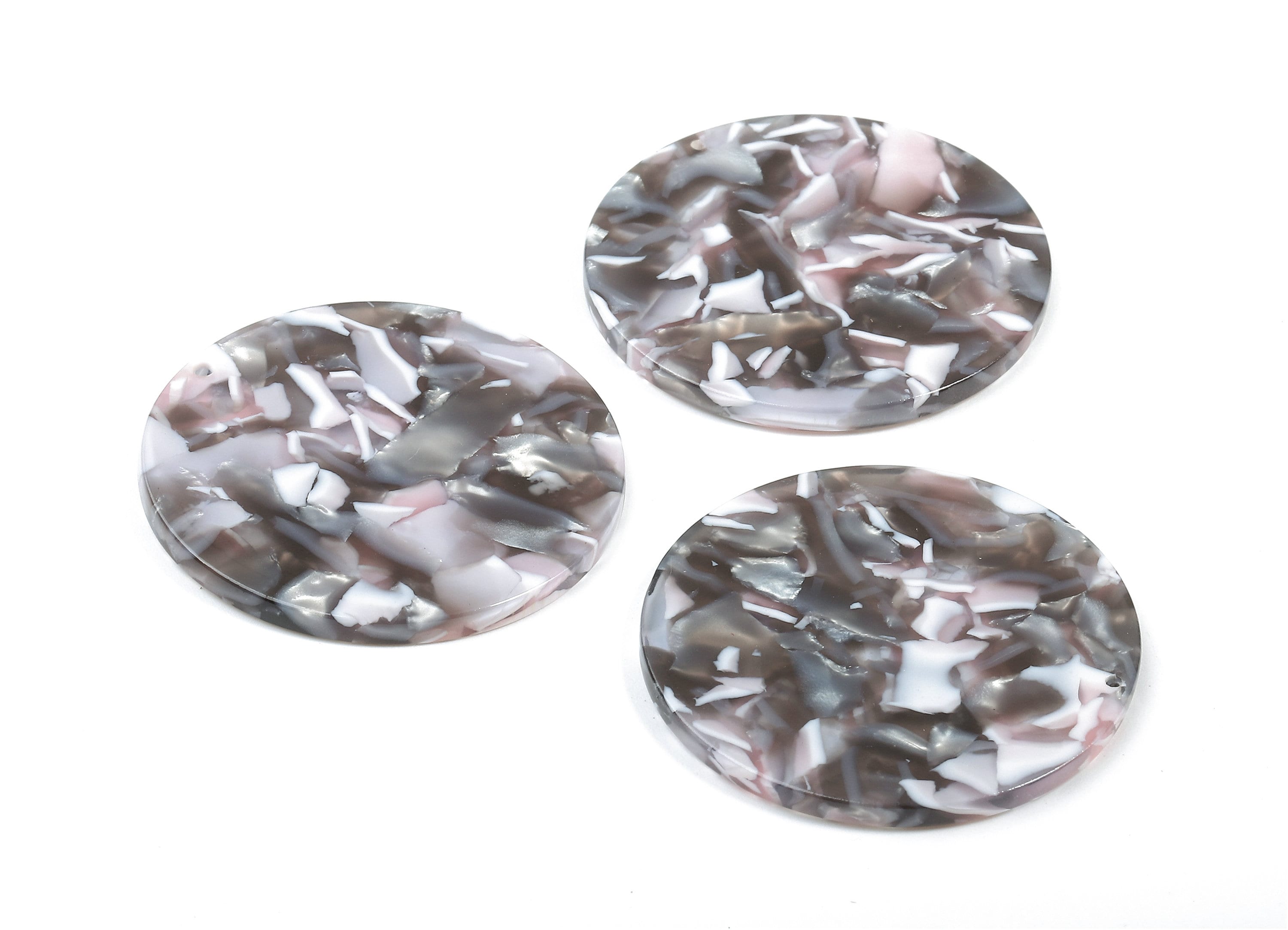Acetate Round Charms - Round Earrings and Pendant - Earring Findings - Jewelry Supplies - Color Code: A20 - 37.4x37.4x2.54mm - AC1571-A20 - DOMEDBAZAAR