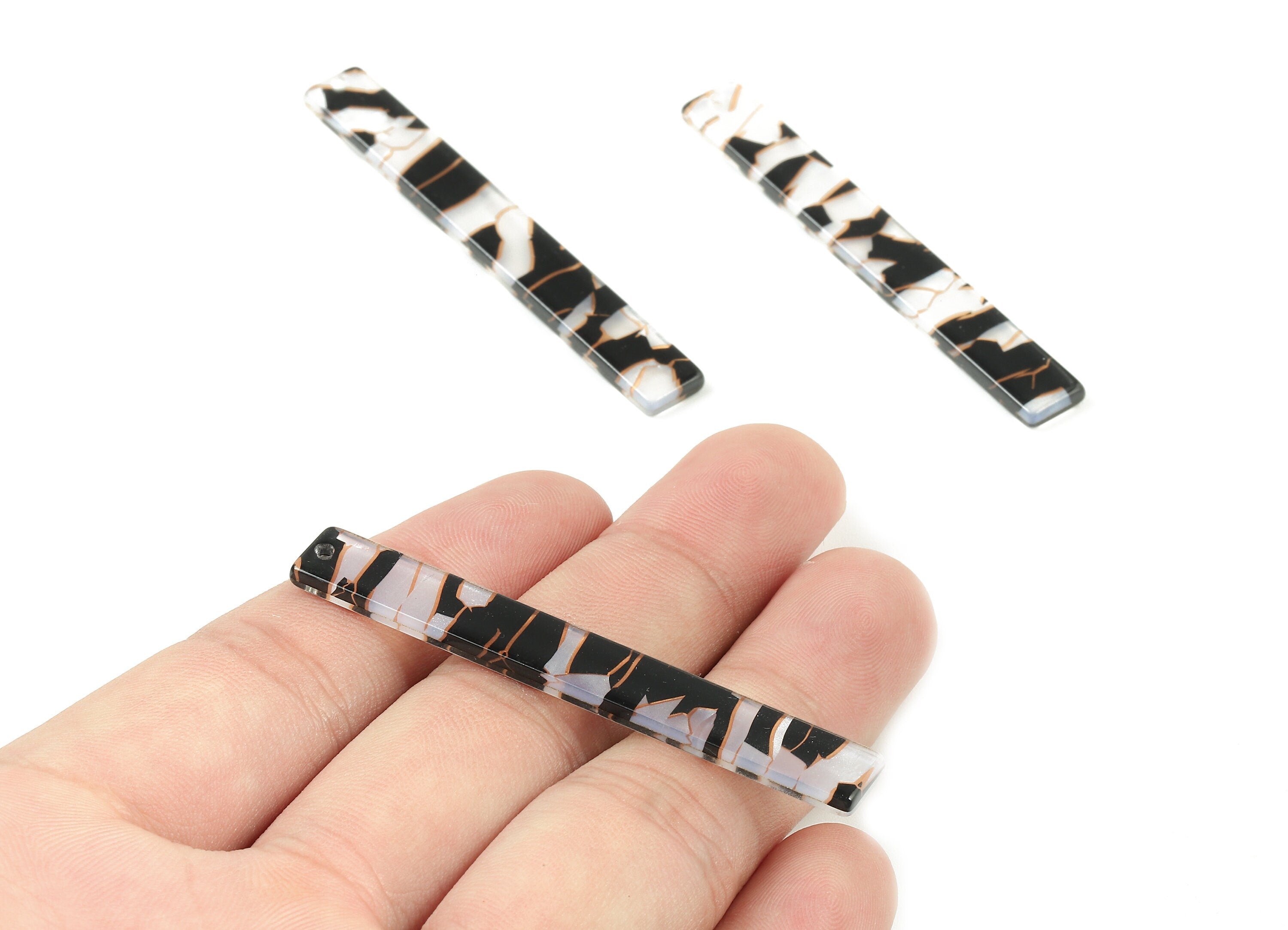 Acetate Stick Charms - Bar Earrings and Pendant - Earring Findings - Jewelry Supplys - Color Code: A403 - 59.94x7.68x2.63mm - AC1049-A403 - DOMEDBAZAAR