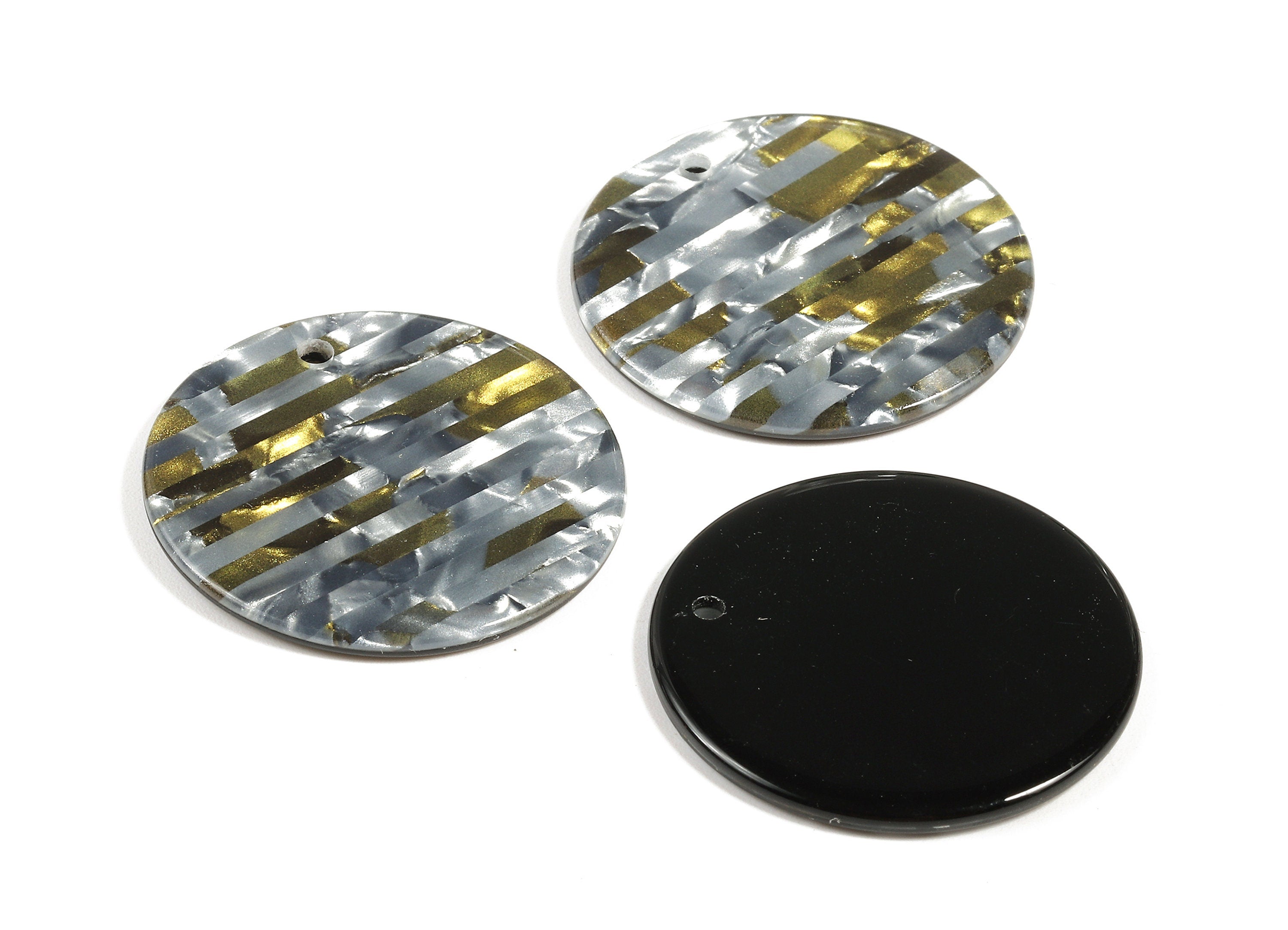 Acetate Round Charms - Coin Earrings and Pendant - Earring Findings - Jewelry Supplys - Color Code: A392 - 34.8x34.8x2.54mm - AC1135-A392 - DOMEDBAZAAR