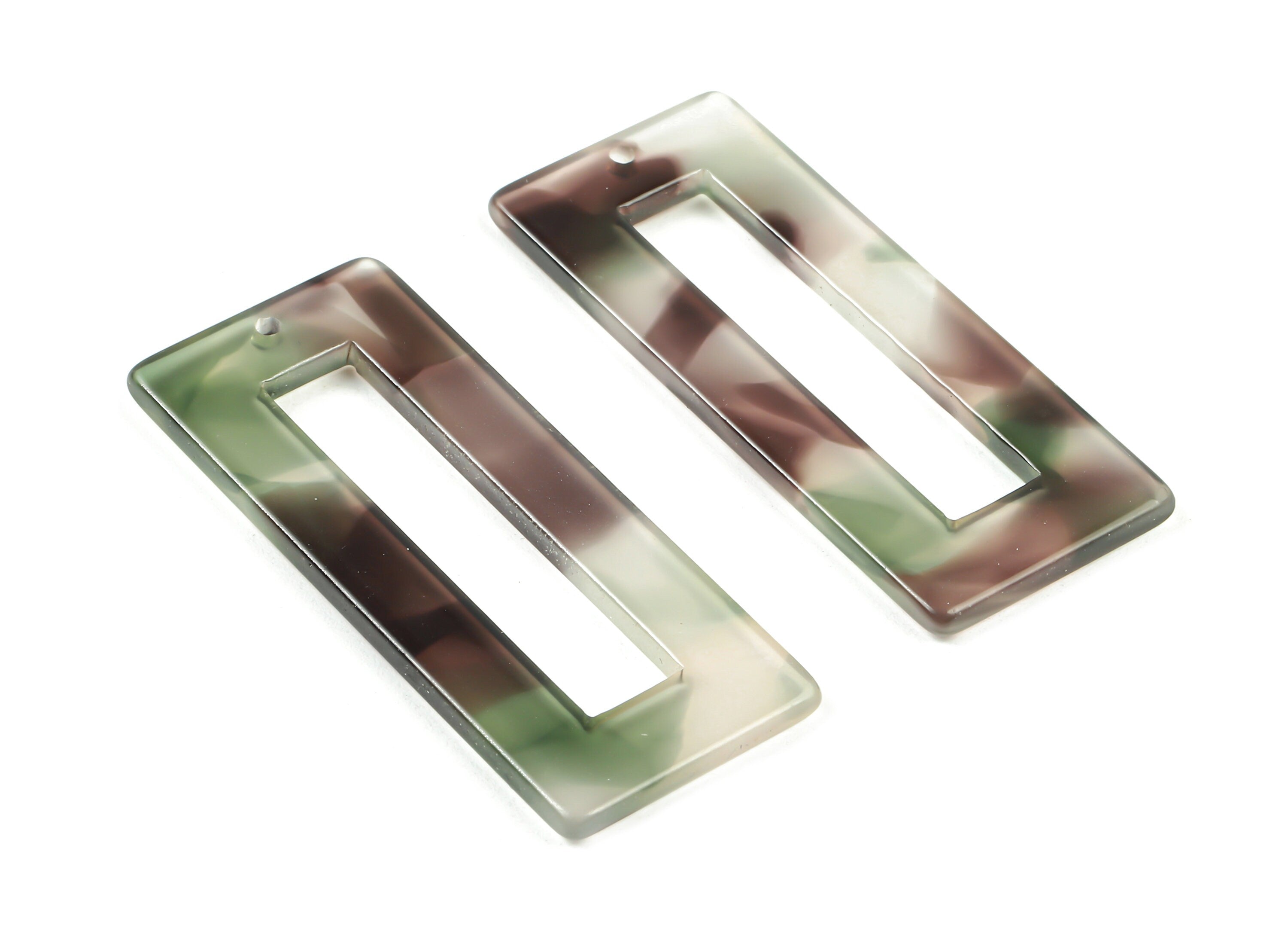 Acetate Rectangle Charms - Rectangle Earrings and Pendant - Earring Findings - Color Code: A349 - 47.11x19.6x2.57mm - AC1025-A349 - DOMEDBAZAAR