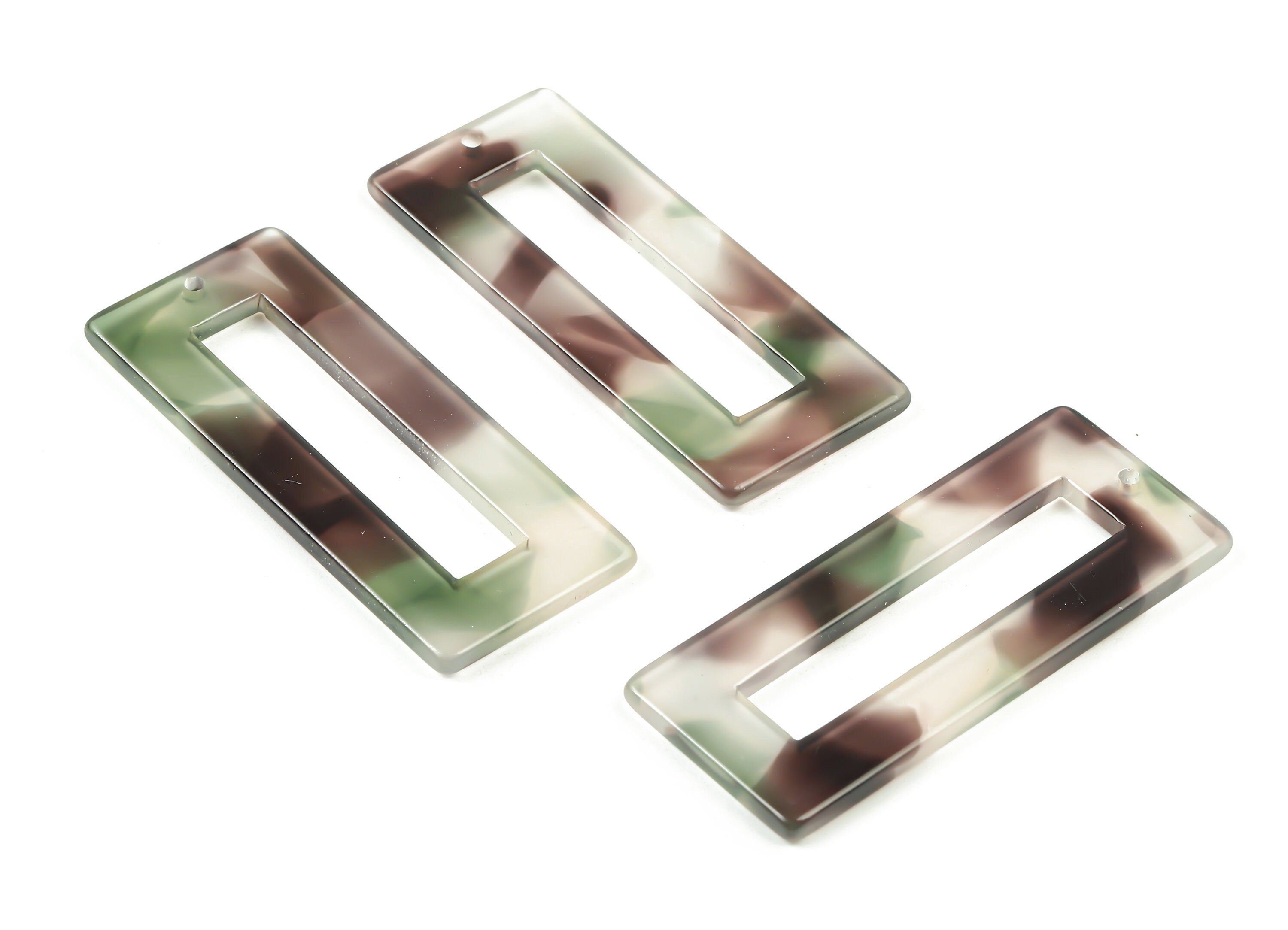 Acetate Rectangle Charms - Rectangle Earrings and Pendant - Earring Findings - Color Code: A349 - 47.11x19.6x2.57mm - AC1025-A349 - DOMEDBAZAAR
