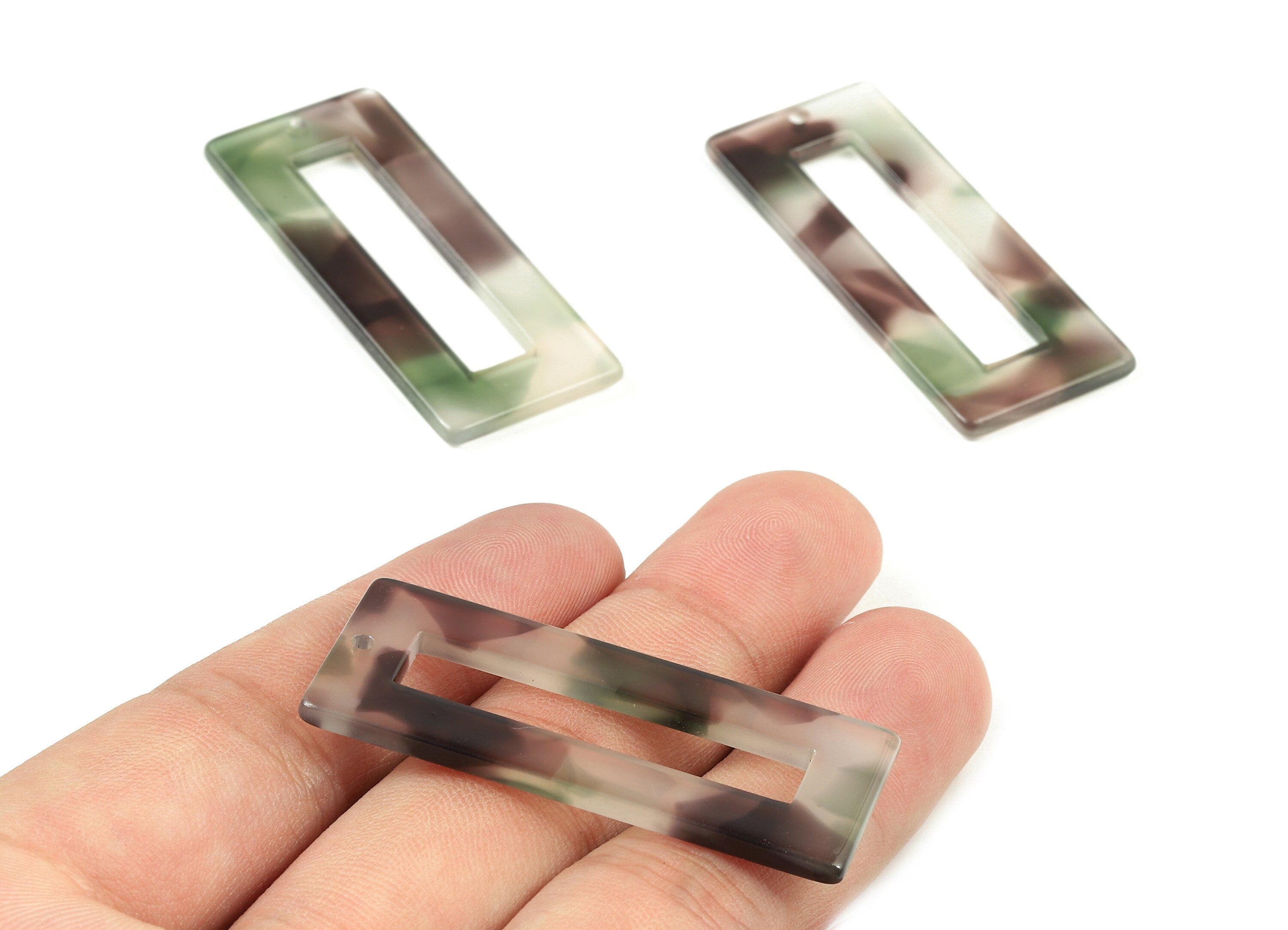 Acetate Rectangle Charms - Rectangle Earrings and Pendant - Earring Findings - Color Code: A349 - 47.11x19.6x2.57mm - AC1025-A349 - DOMEDBAZAAR