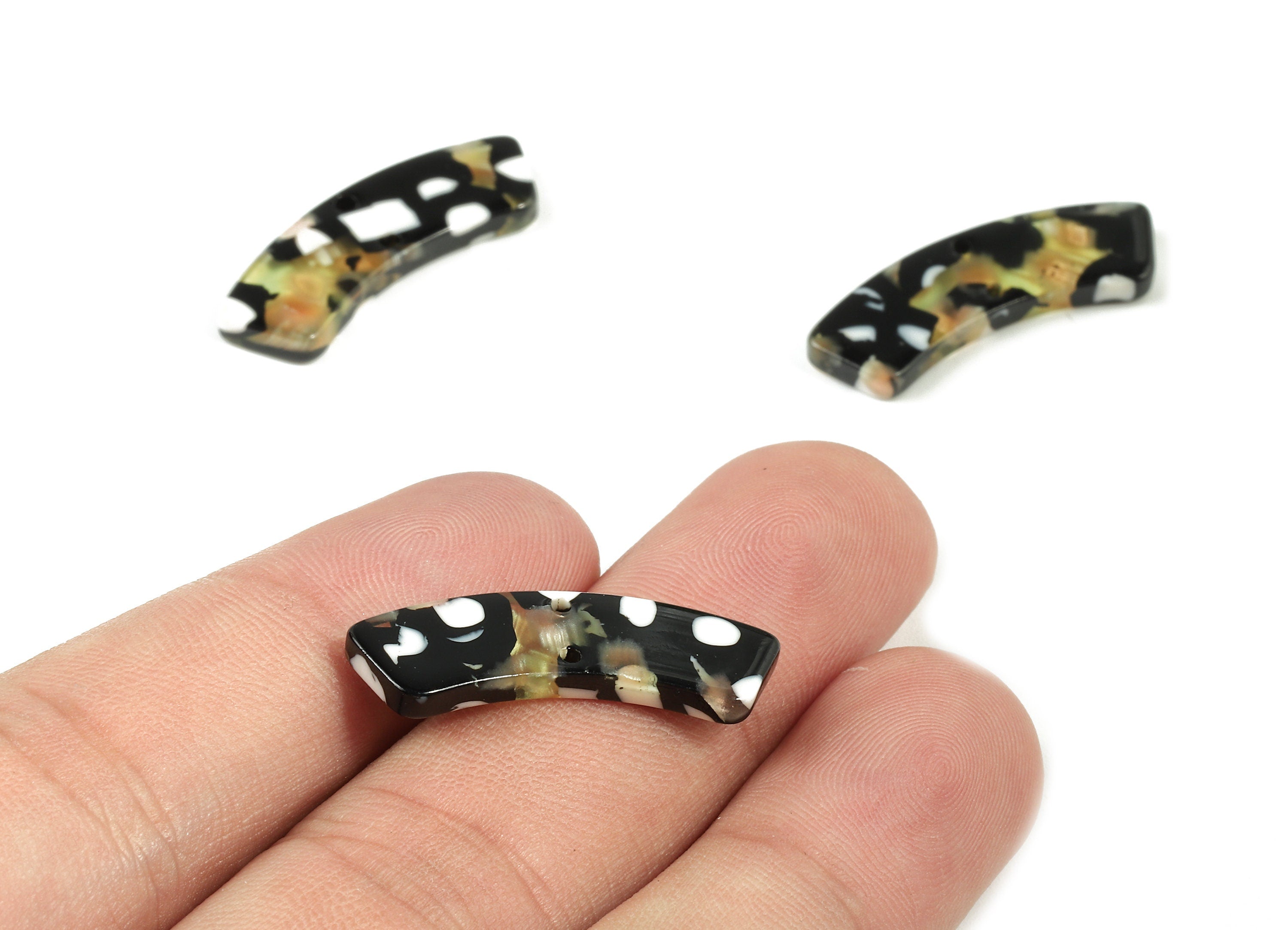 Acetate Connectors - Earrings and Necklace Connectors - bracelet Connectors - 2 Holes - Color Code: A193 - 27.91x8.04x2.63mm - AC1557-A193 - DOMEDBAZAAR