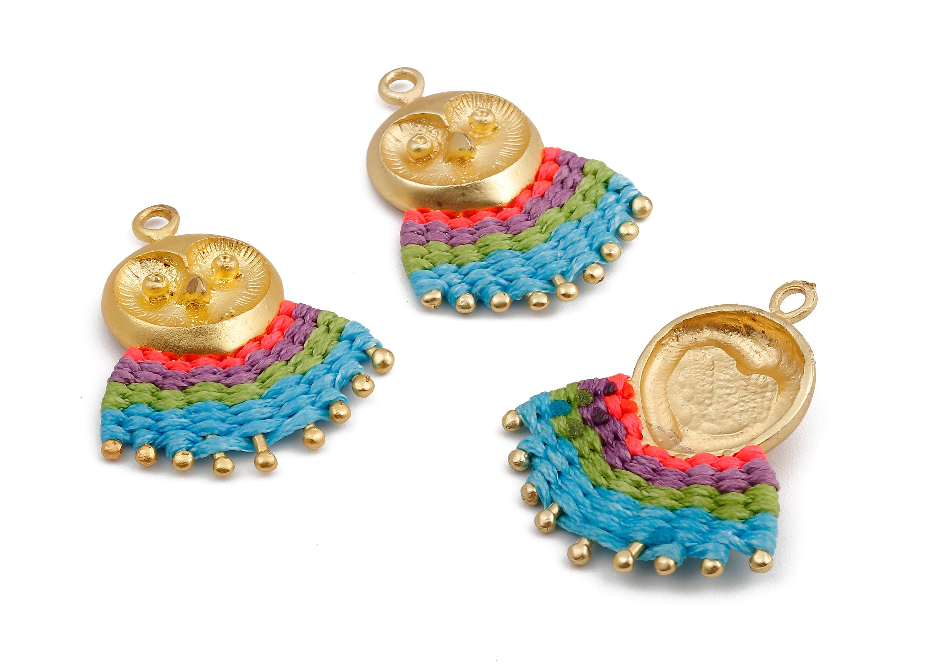 Tassel Owl Charms - Tassel earring pendant - Owl Earrings and Pendant - Earring Accessories - Jewelry Supplies - 38.14x30.16x2.44mm - TS1106 - DOMEDBAZAAR
