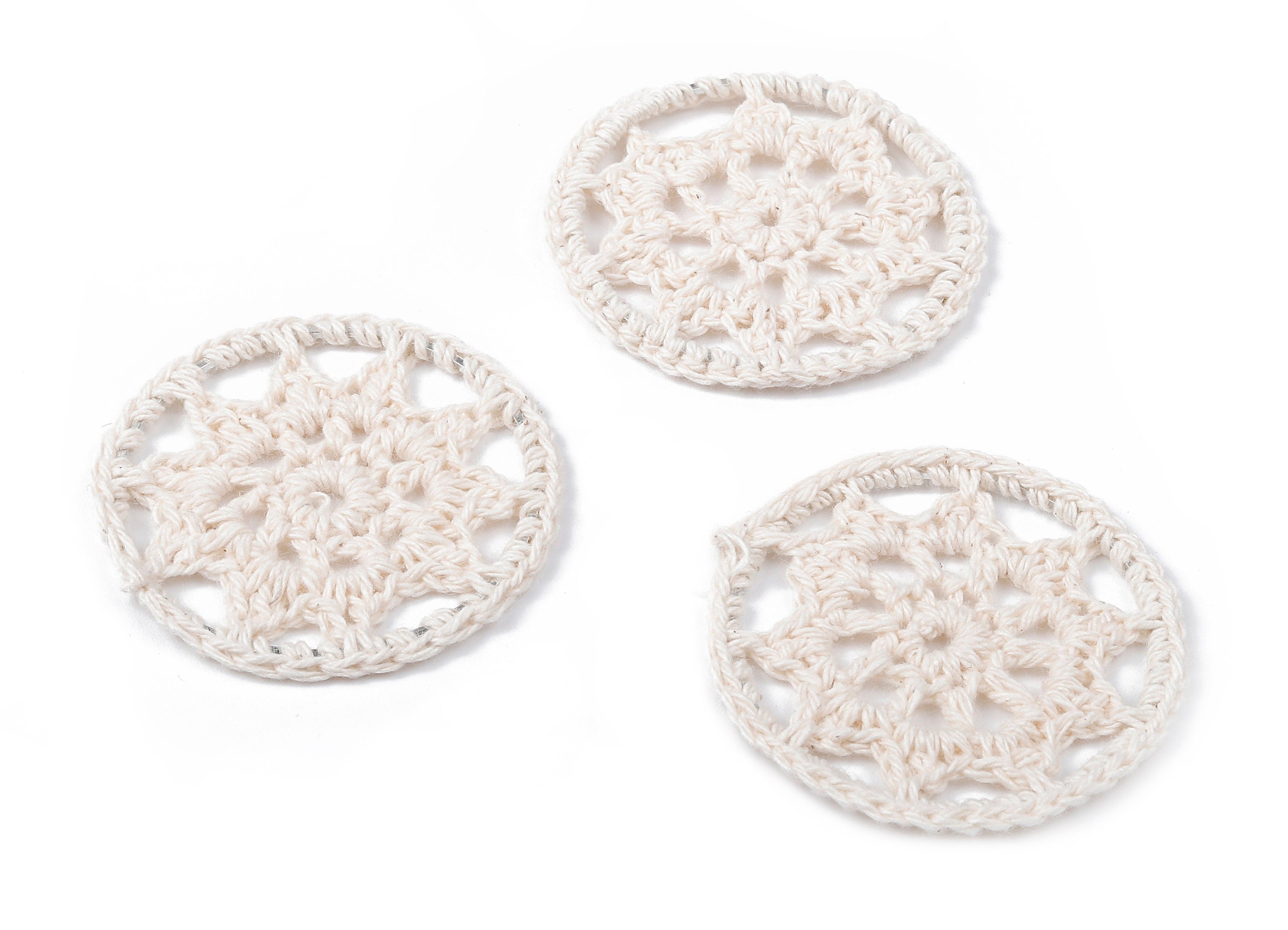 Crochet Round Earrings - Crochet Earrings and Pendant - Knit weaving Earrings - Handmade Round Earrings - 43.28x43.28x1.99mm - TS1077 - DOMEDBAZAAR