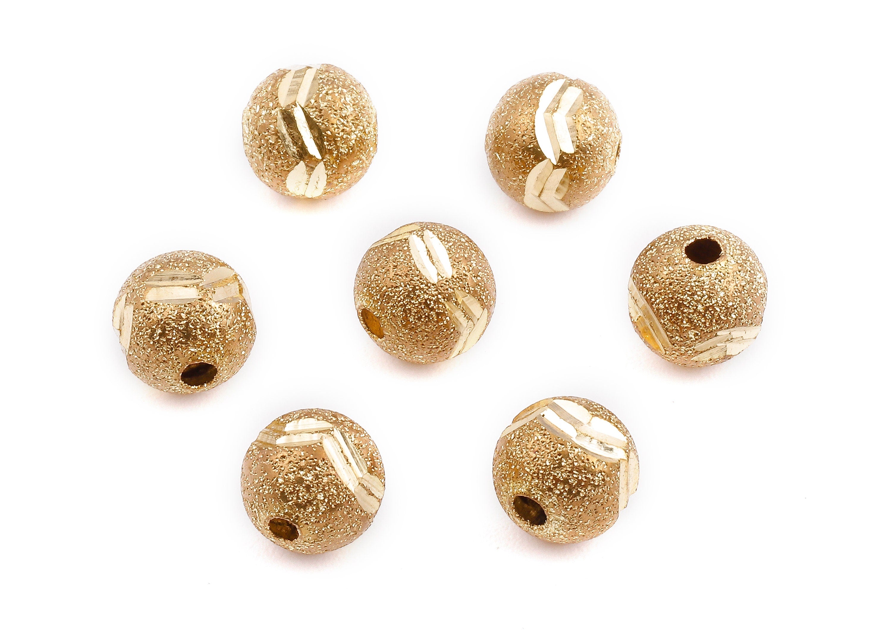 Brass Spacer Ball Beads - Raw Brass Spacer Ball Beads - Necklace Beads - Earring Findings - Jewelry Supplies - 7.86x7.11mm - PP2326 - DOMEDBAZAAR