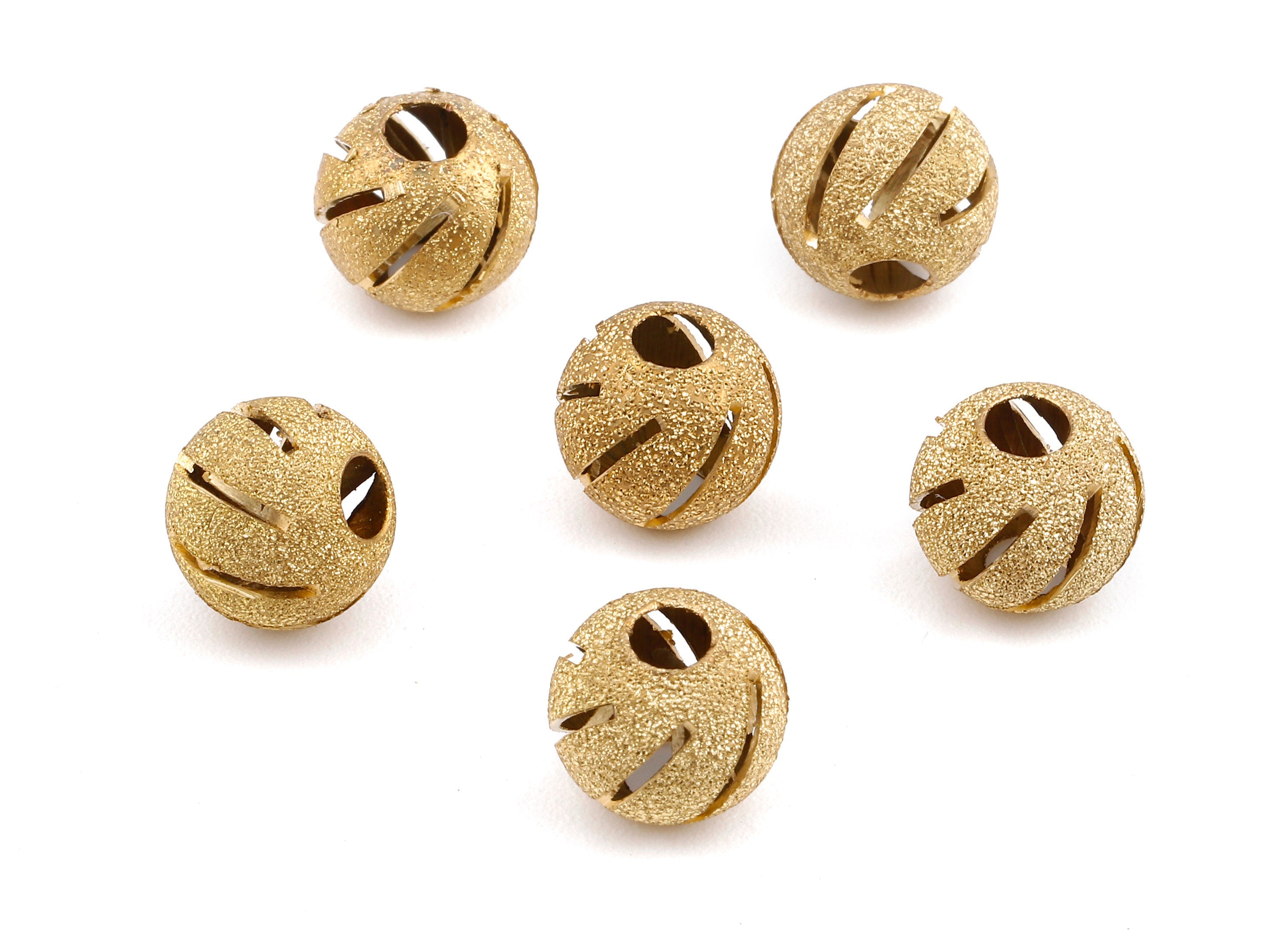 Brass Spacer Ball Beads - Raw Brass Spacer Ball Beads - Necklace Beads - Earring Findings - Jewelry Supplies - 10.12x9mm - PP2343 - DOMEDBAZAAR