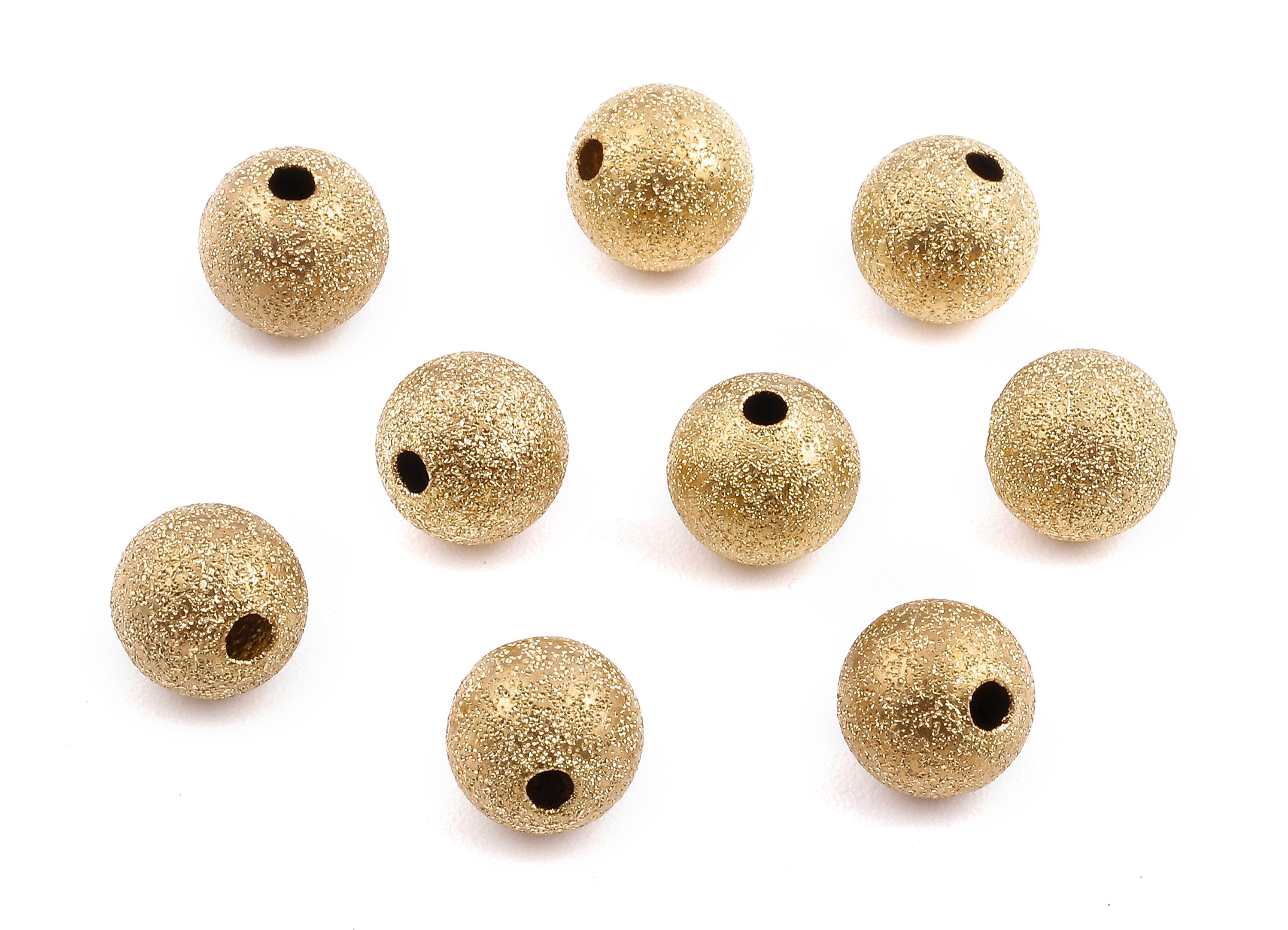 Brass Spacer Ball Beads - Raw Brass Spacer Ball Beads - Necklace Beads - Earring Findings - Jewelry Supplies - 8.01x7.89mm- PP2330 - DOMEDBAZAAR