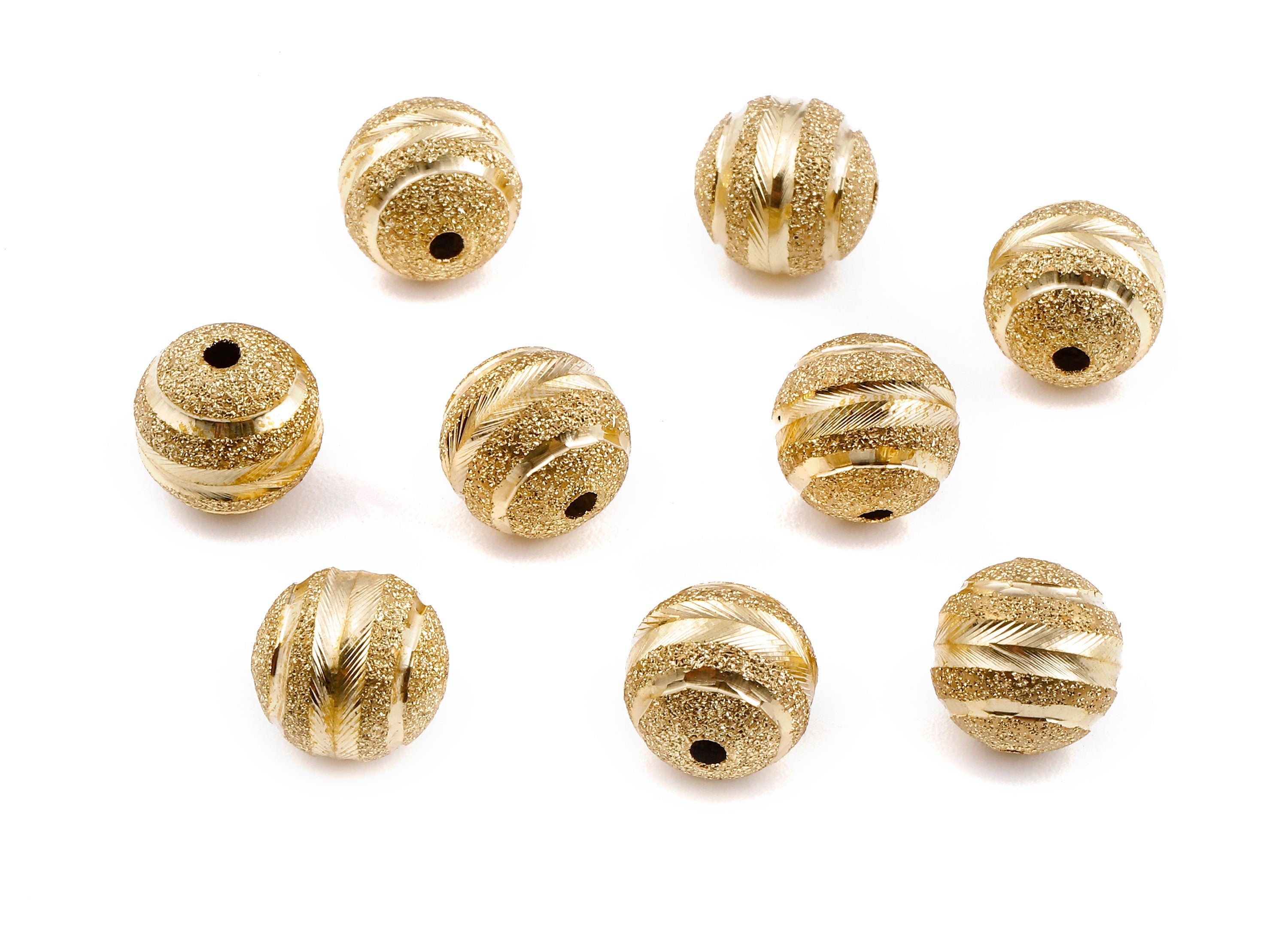 Brass Spacer Ball Beads - Raw Brass Spacer Ball Beads - Necklace Beads - Earring Findings - Jewelry Supplies - 9.99x9.89mm - PP2312 - DOMEDBAZAAR