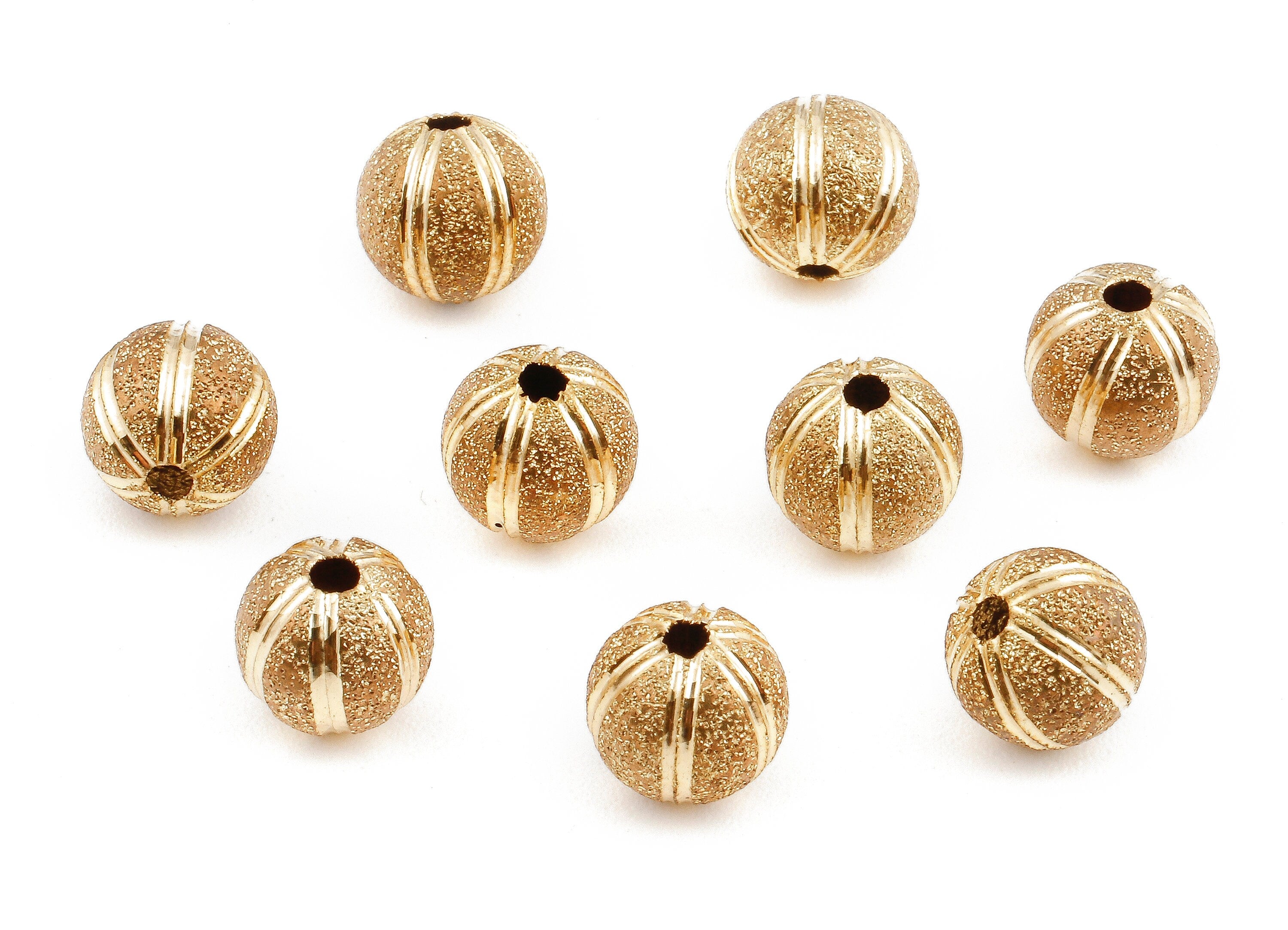 Brass Spacer Ball Beads - Raw Brass Spacer Ball Beads - Necklace Beads - Earring Findings -Jewelry Supplies - 8.1x7.96mm - PP2323 - DOMEDBAZAAR