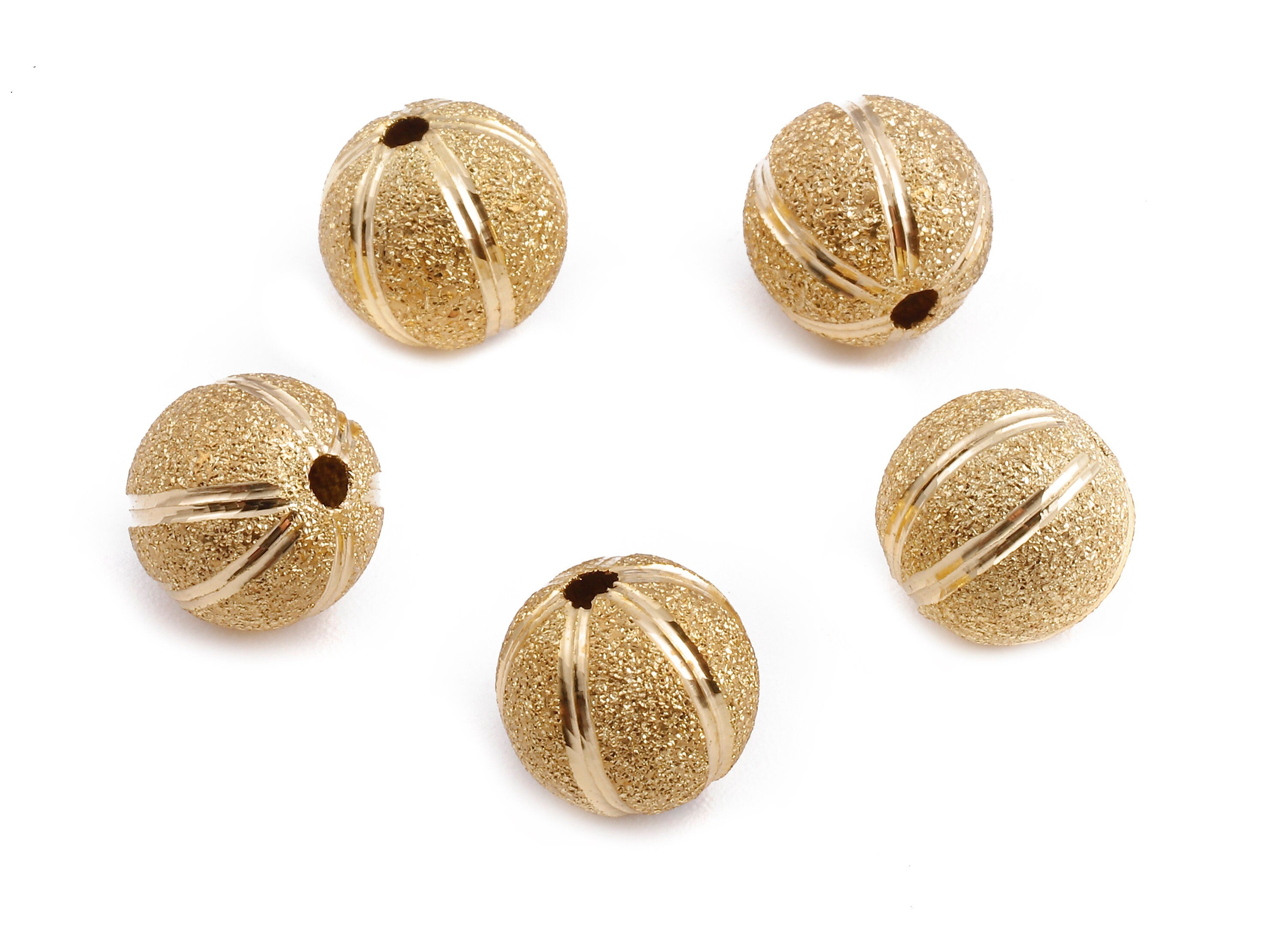 Brass Spacer Ball Beads - Raw Brass Spacer Ball Beads - Necklace Beads - Earring Findings - Jewelry Supplies - 10.02 x9.75mm - PP2324 - DOMEDBAZAAR