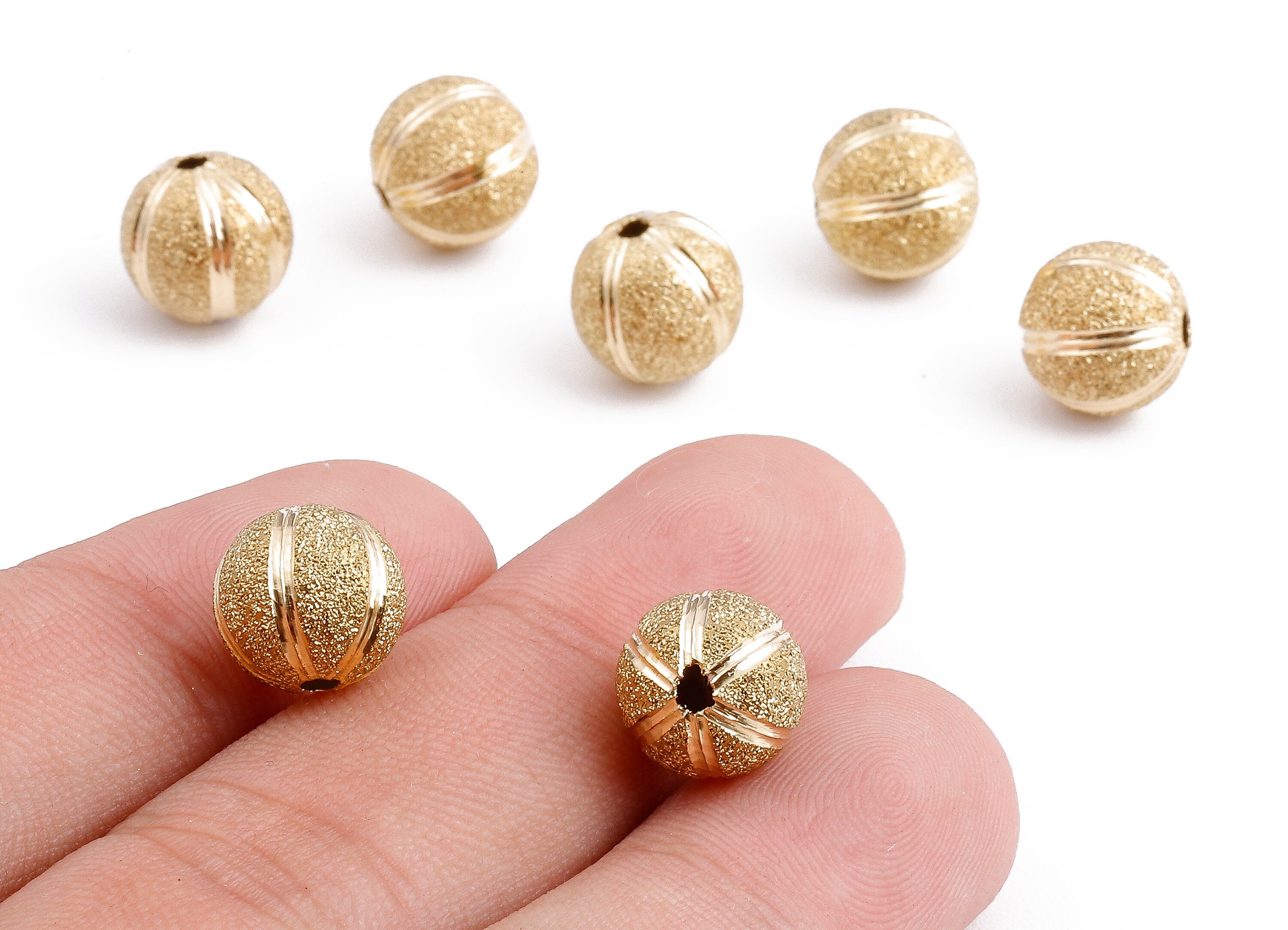 Brass Spacer Ball Beads - Raw Brass Spacer Ball Beads - Necklace Beads - Earring Findings - Jewelry Supplies - 10.02 x9.75mm - PP2324 - DOMEDBAZAAR