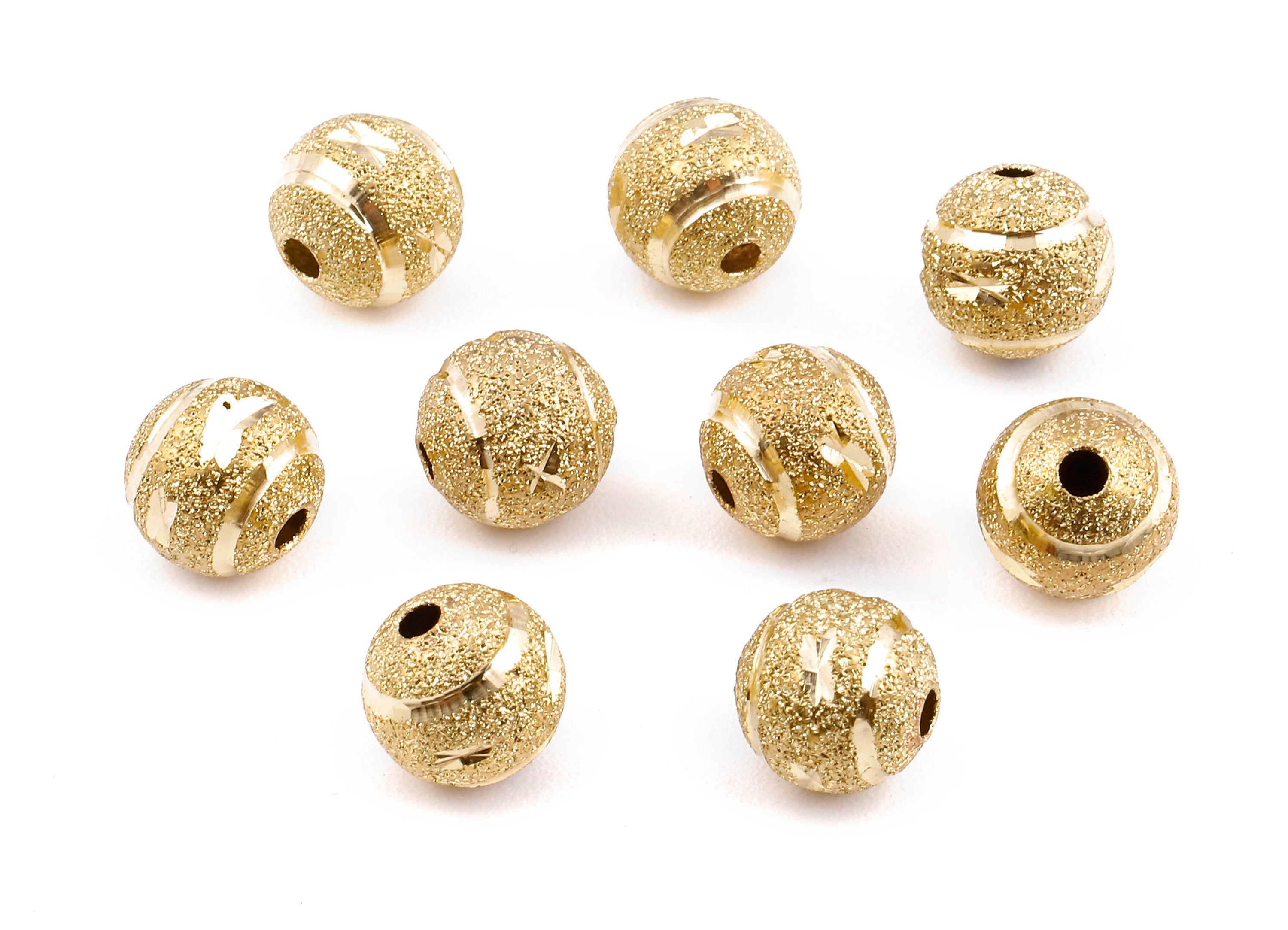 Brass Spacer Ball Beads - Raw Brass Spacer Ball Beads - Necklace Beads - Earring Findings - Jewelry Supplies - 8.05 x8.02mm - PP2305 - DOMEDBAZAAR